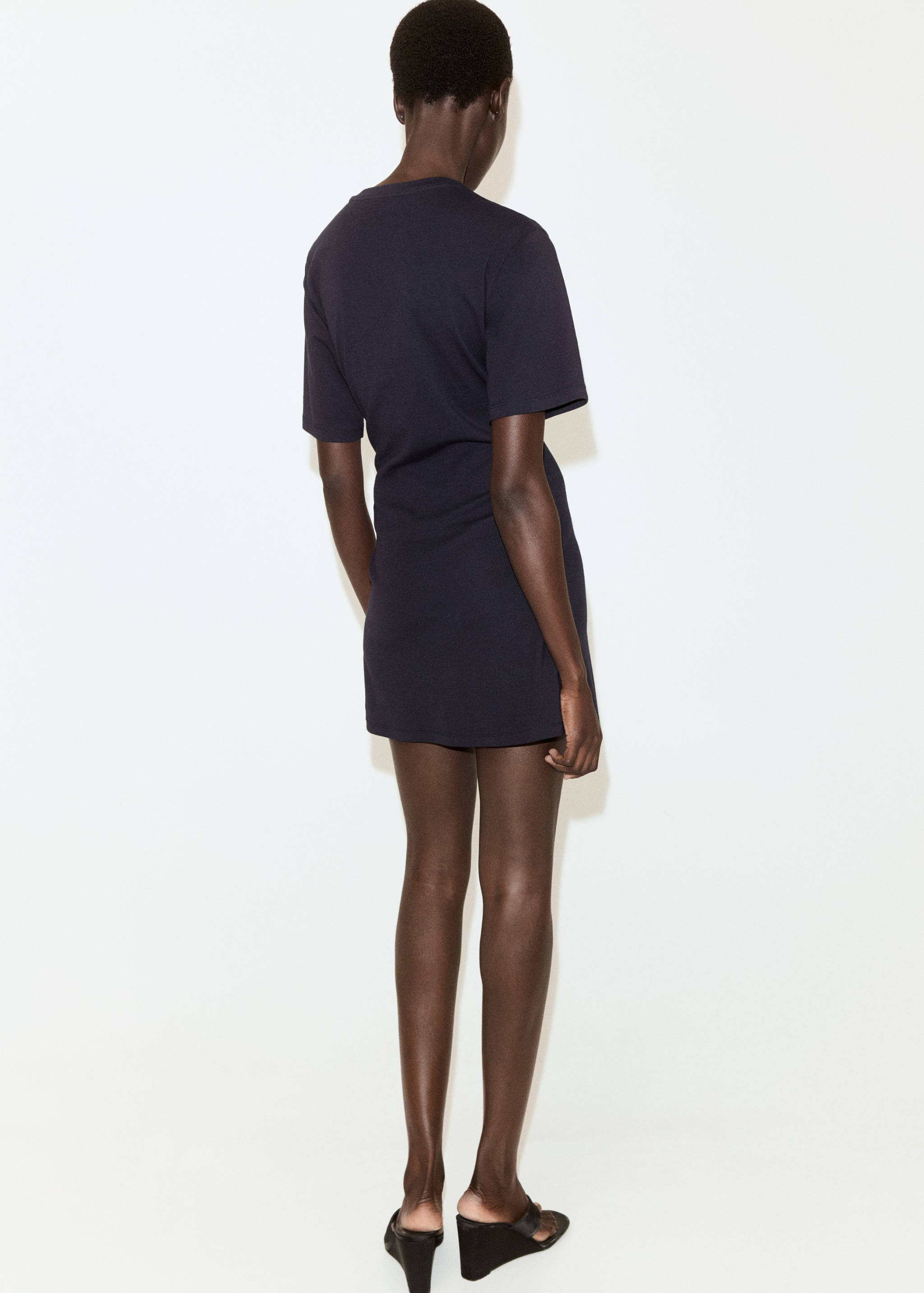 Cotton dress with side bow - Reverse of the article