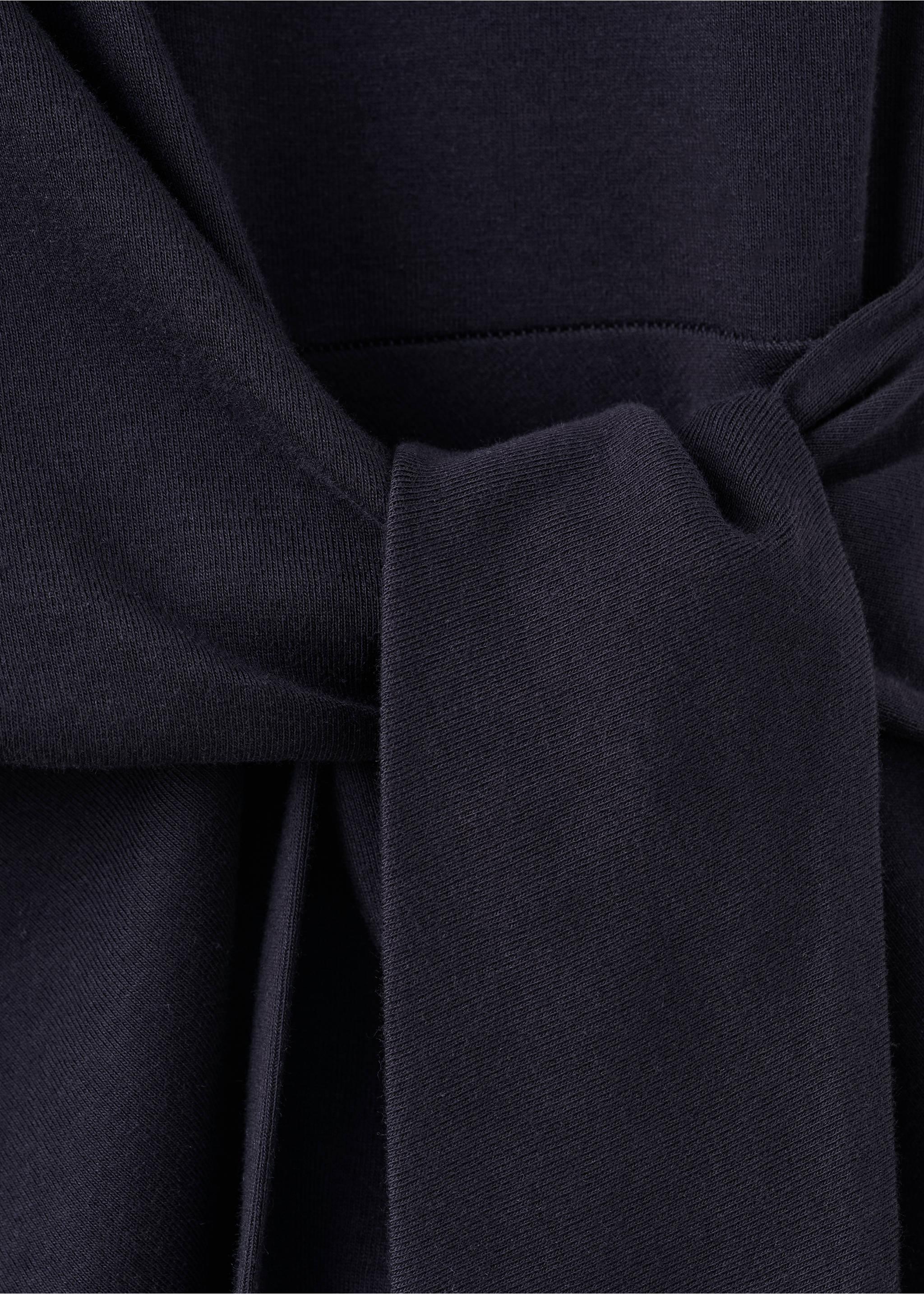 Cotton dress with side bow - Details of the article 0, Navy. Ref: 27049076-00.