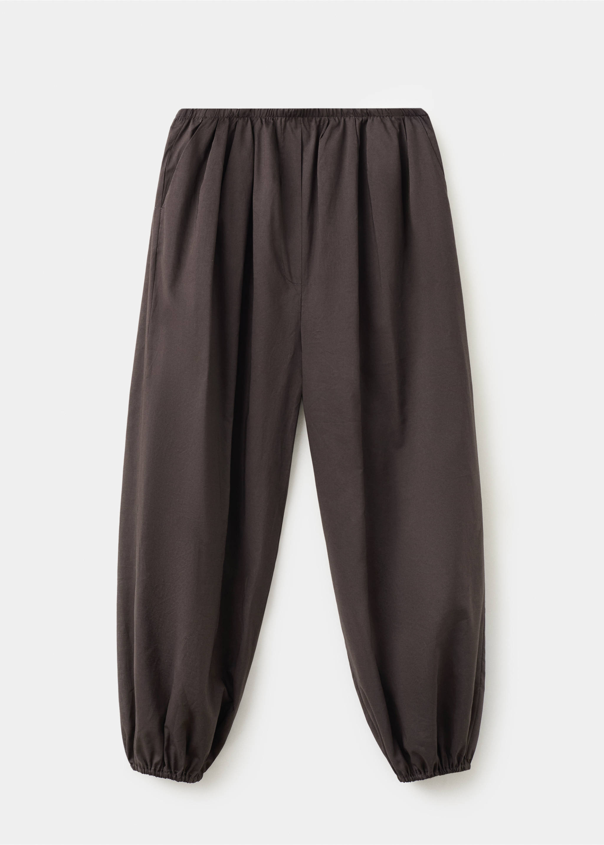 Pantalon en coton bouffant - Article sans modèle, Chocolat. Ref: 27049080-00.