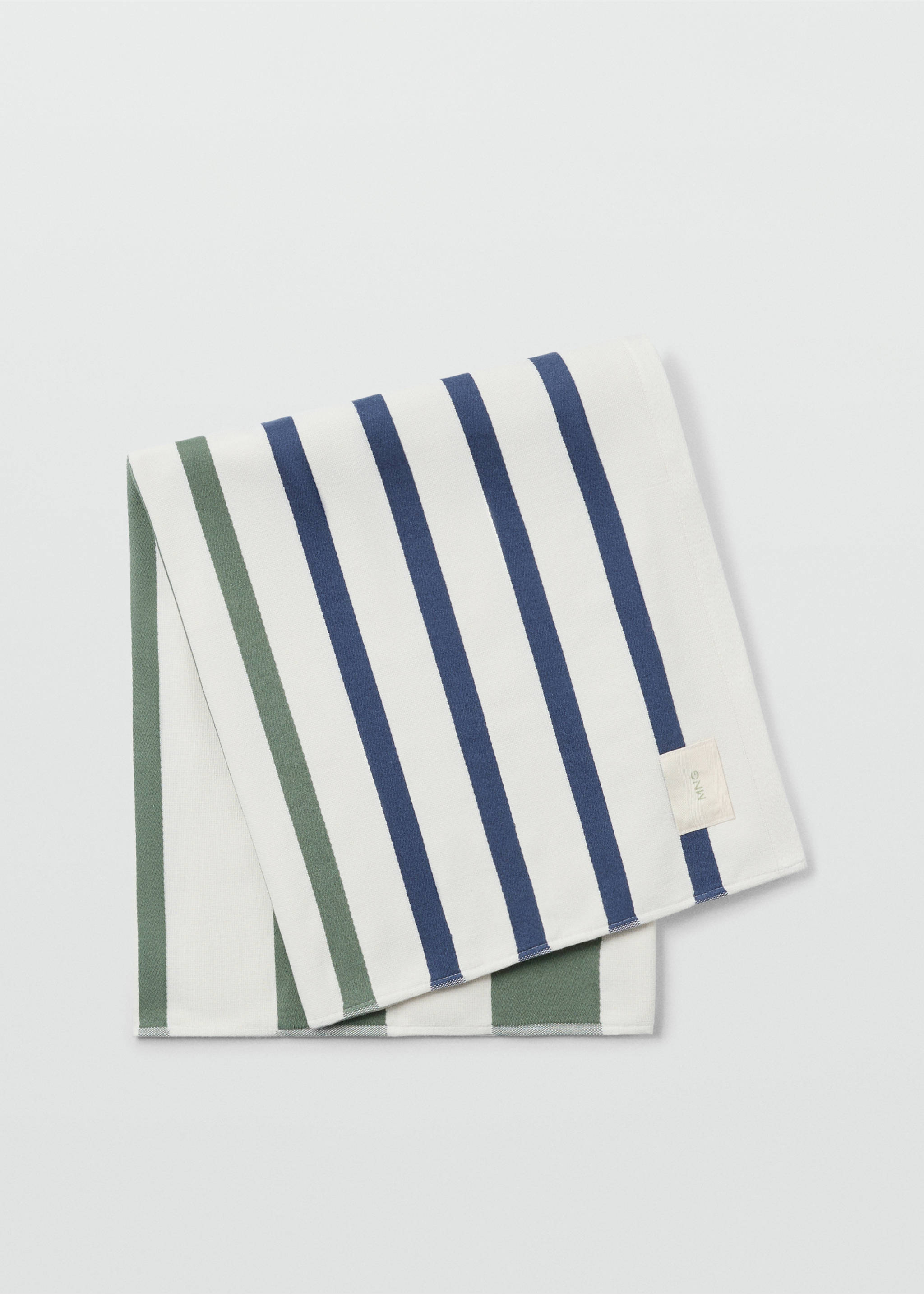 100% cotton striped beach towel - Article without model, Green. Ref: 27049207-00.