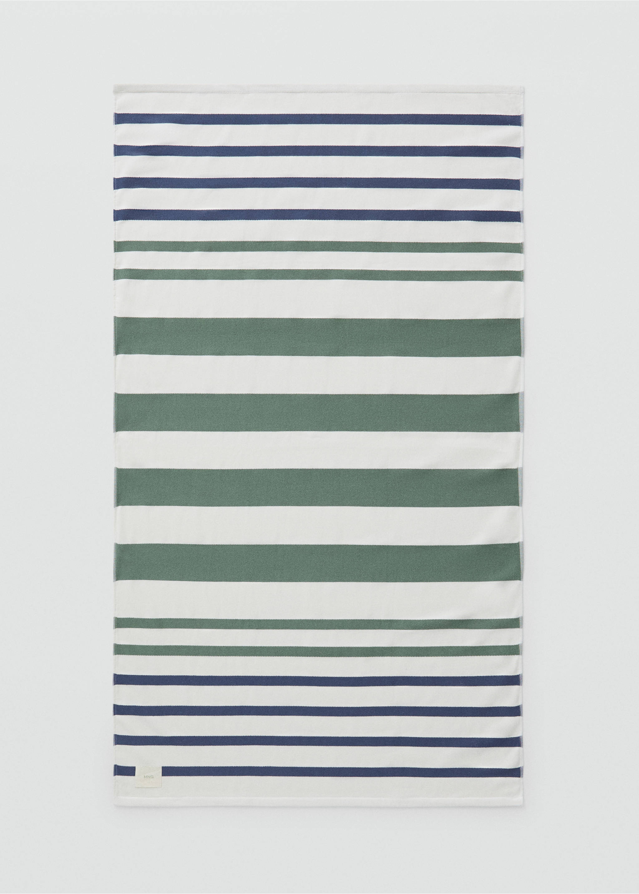 100% cotton striped beach towel - Details of the article 2, Green. Ref: 27049207-00.
