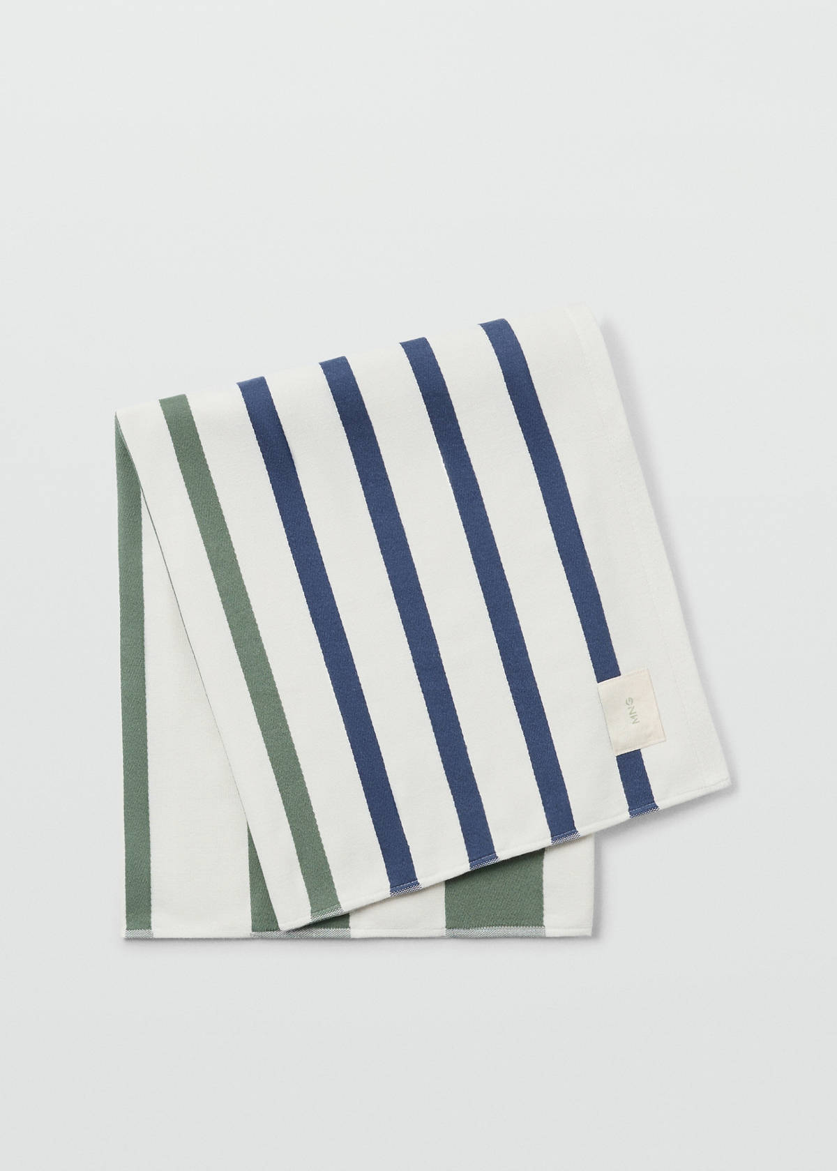 100% cotton striped beach towel — Green