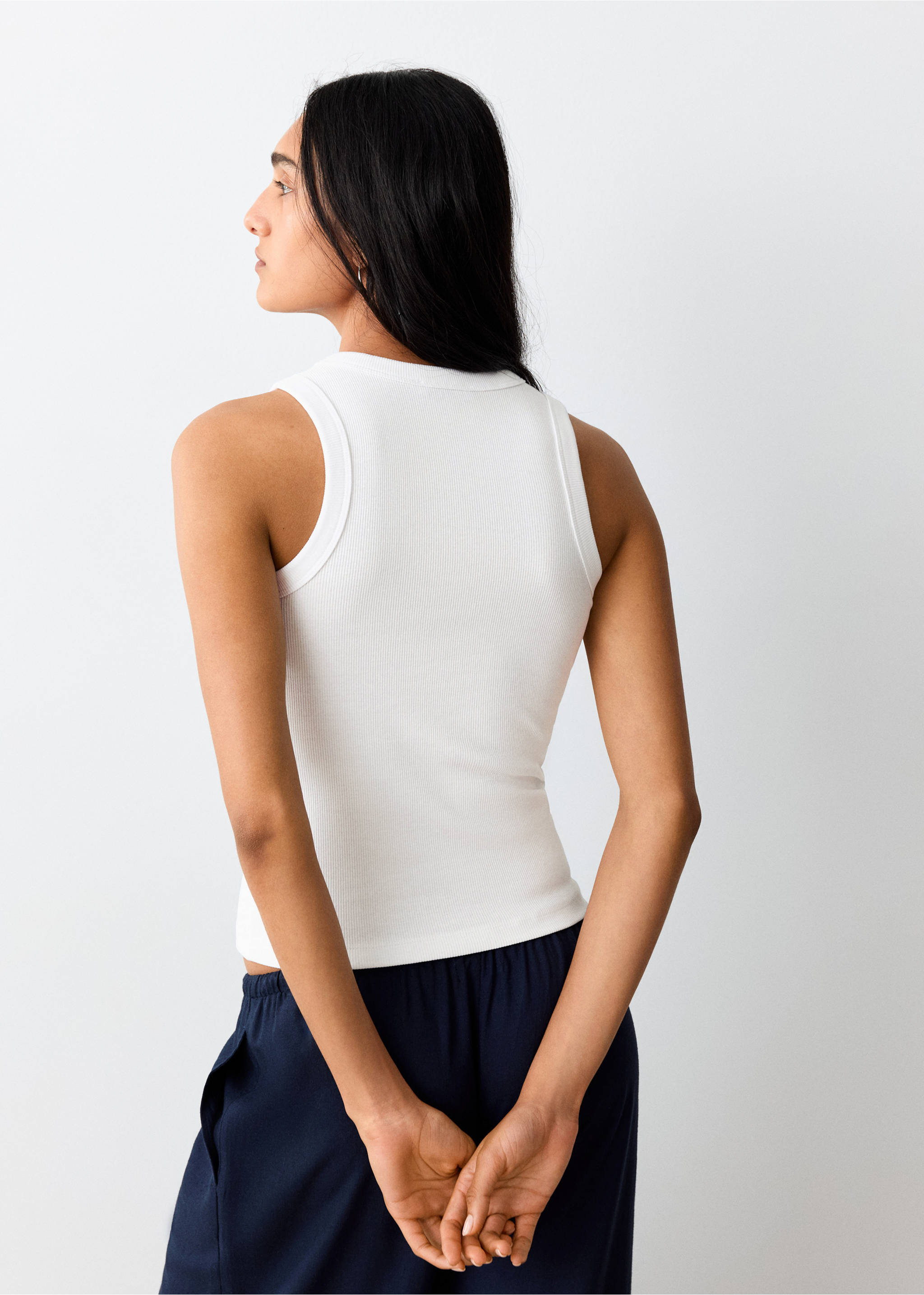 توب قطني مزين بزهور - الجهة الخلفية للمنتج, سكري. Ref: 27049209-00.