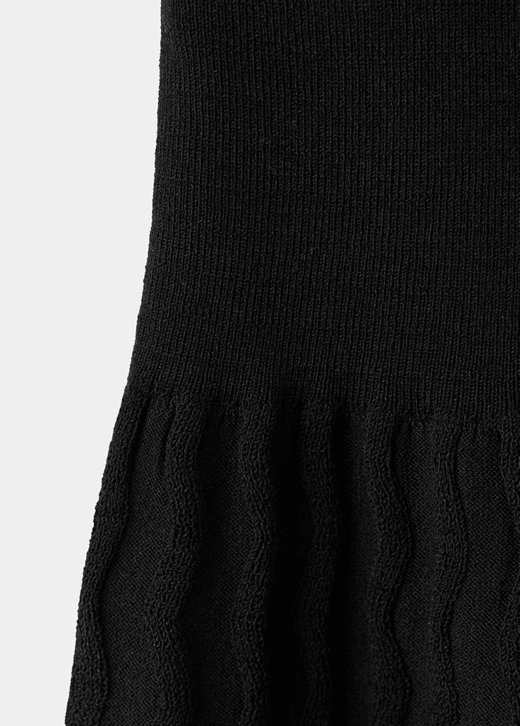 Strapless dress with ruffles — Black