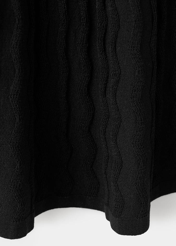 Strapless dress with ruffles — Black