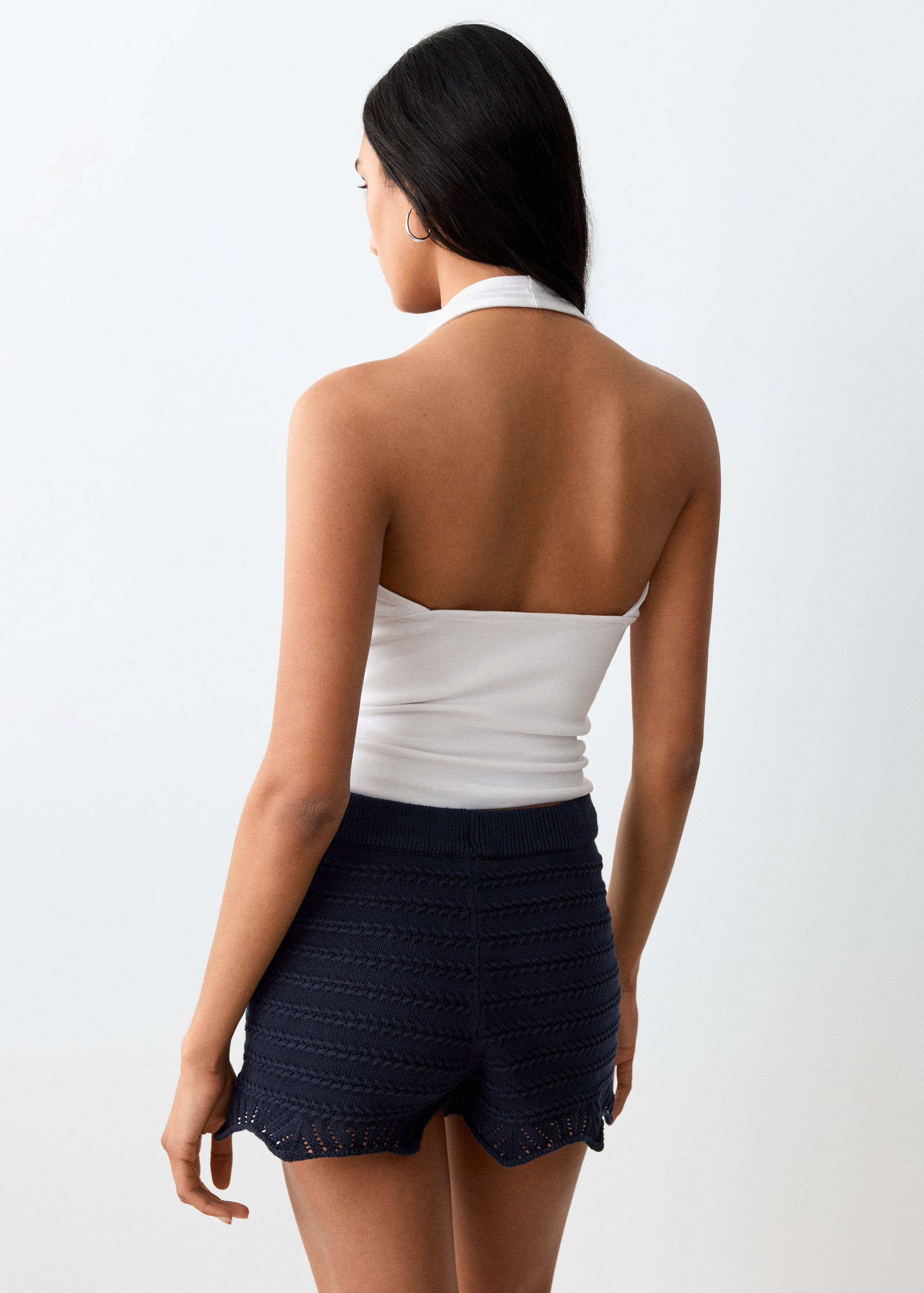 Çapraz halter yaka bluz - Ürünün arkası