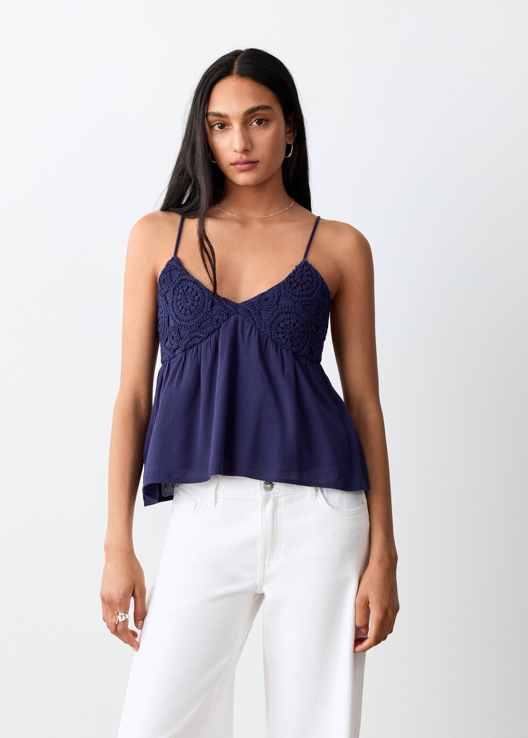 Cross-back crochet top - Medium plane