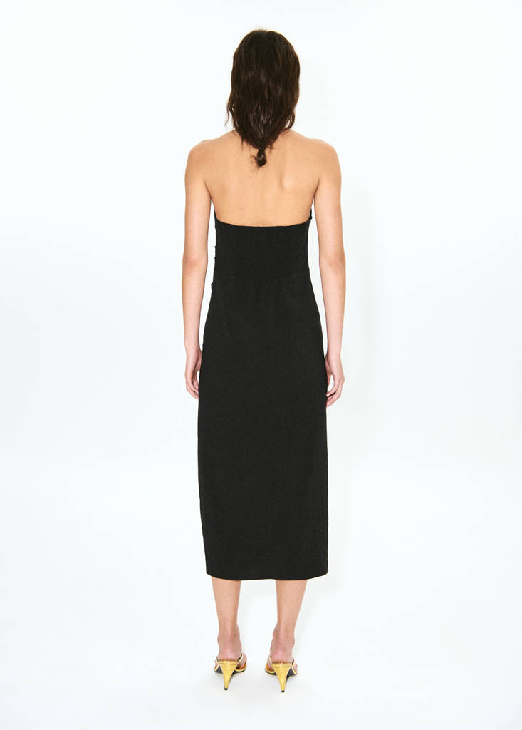 MANGO starring Hailey Bieber - Draped Halter dress Black - 4