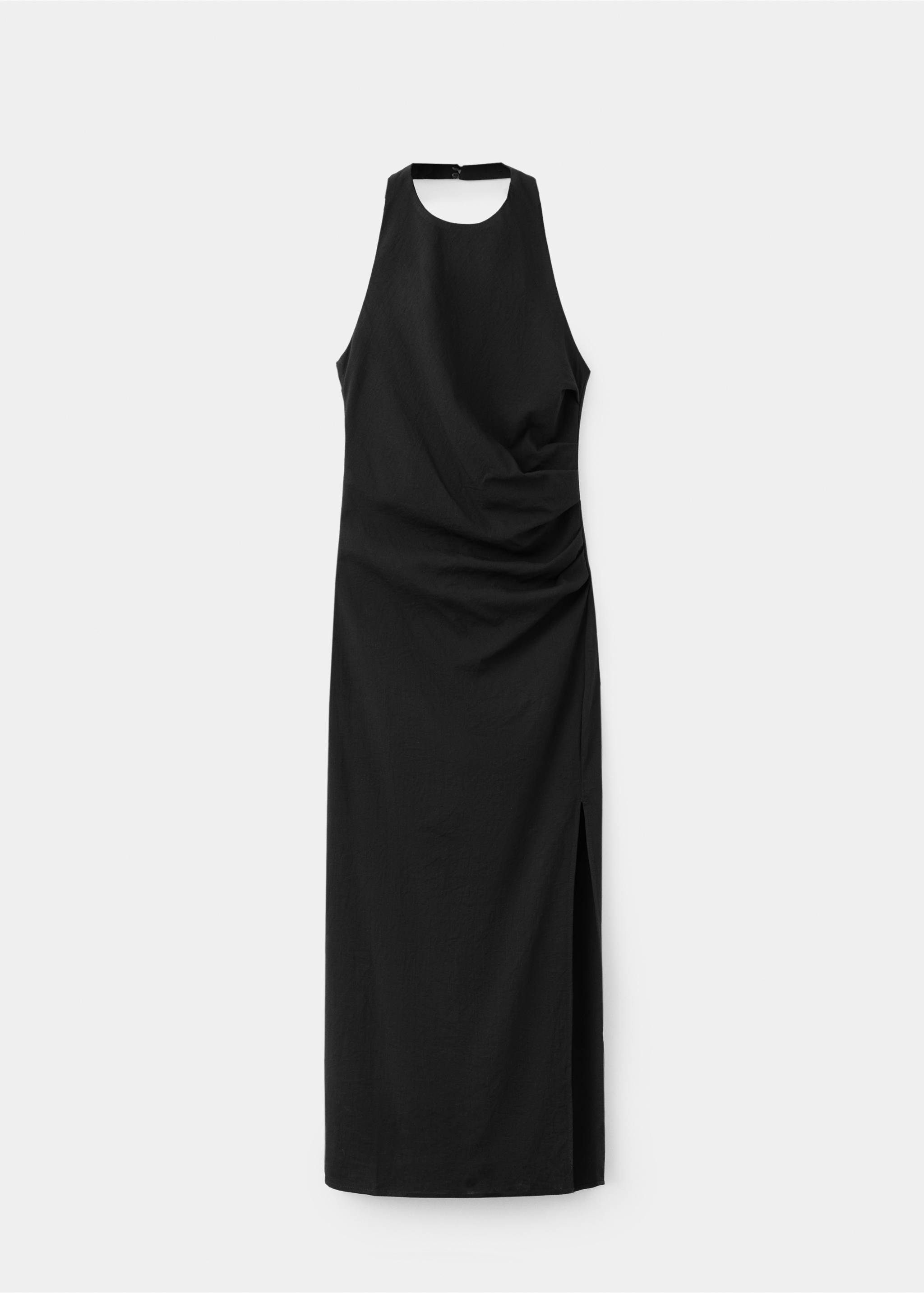 Draped halter dress - Article without model, Black. Ref: 27049216-00.