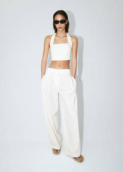 Straight mid-rise trousers — White 2