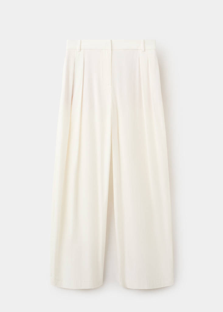 Straight mid-rise trousers — White
