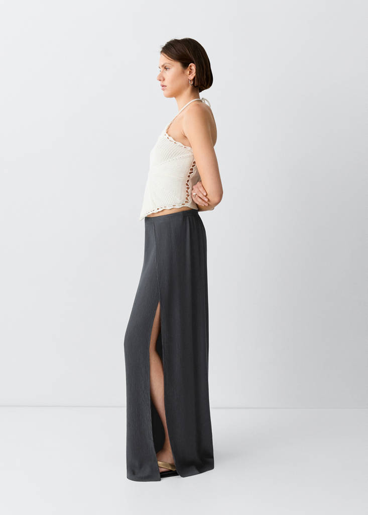 Fluid trousers with side openings — Charcoal