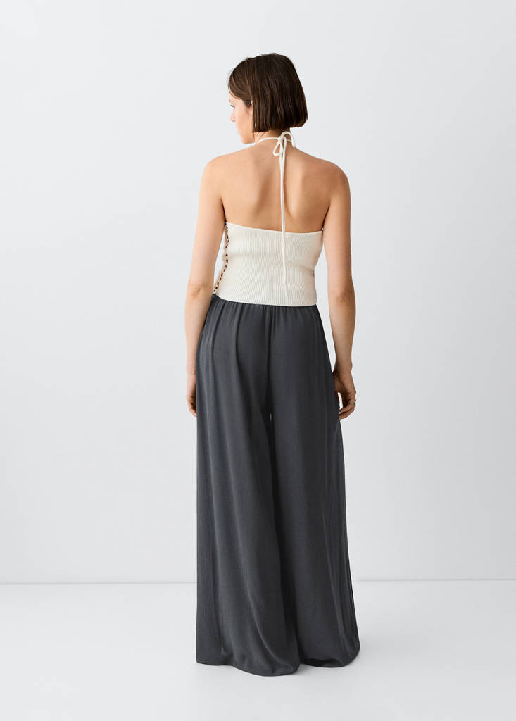 Fluid trousers with side openings — Charcoal