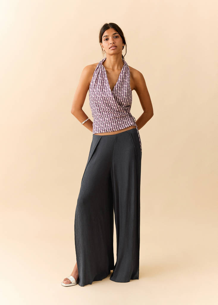 Fluid trousers with side openings — Charcoal