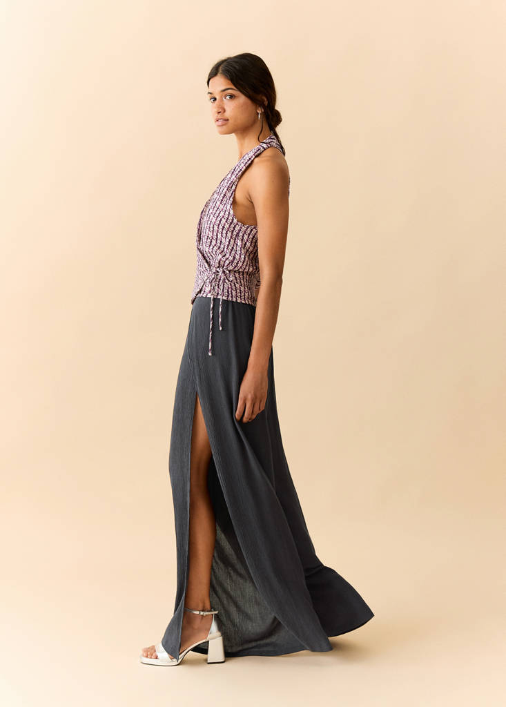 Fluid trousers with side openings — Charcoal