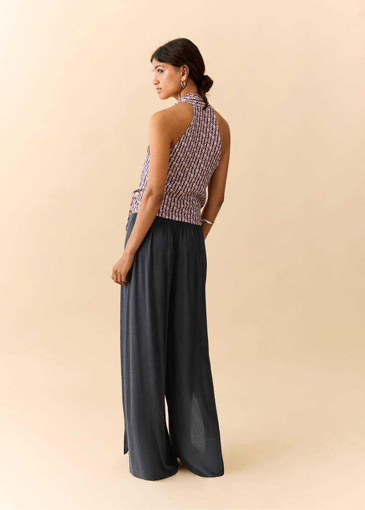 Fluid trousers with side openings — Charcoal