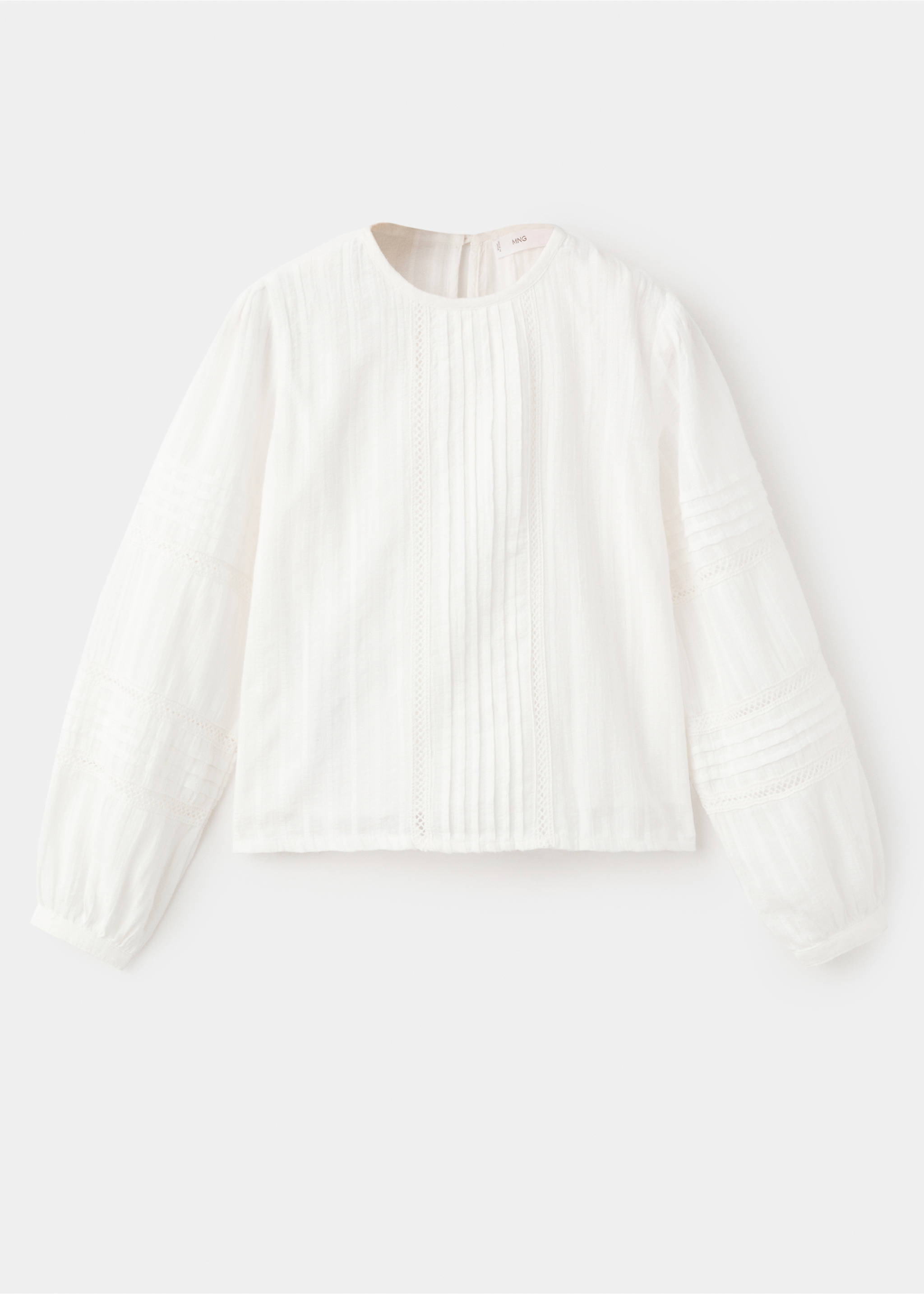 刺绣棉质上衣 - null, 灰白. Ref: 27051170-00.