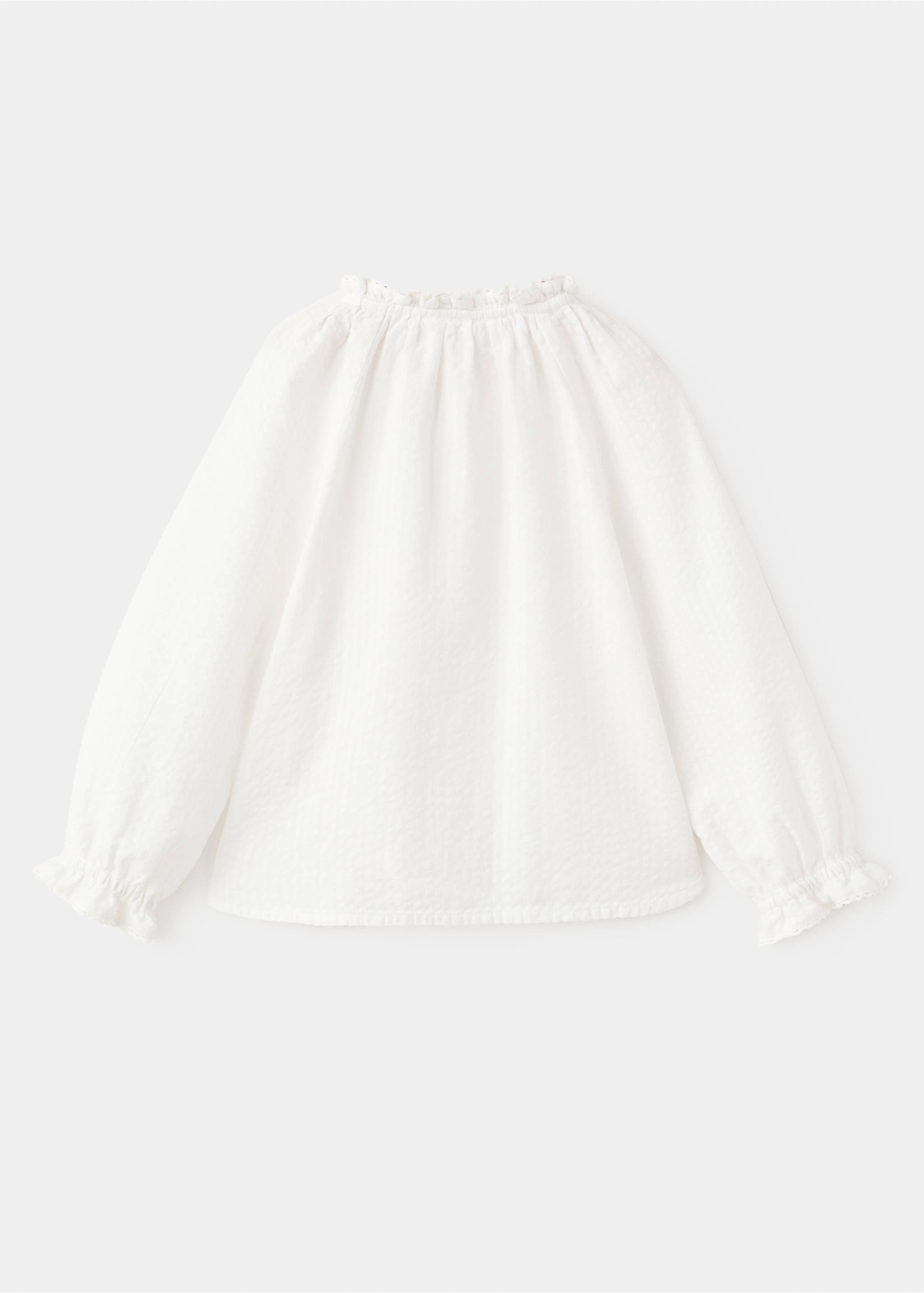 Blusa algodón bordada - Reverso del artículo, Blanco. Ref: 27051171-00.