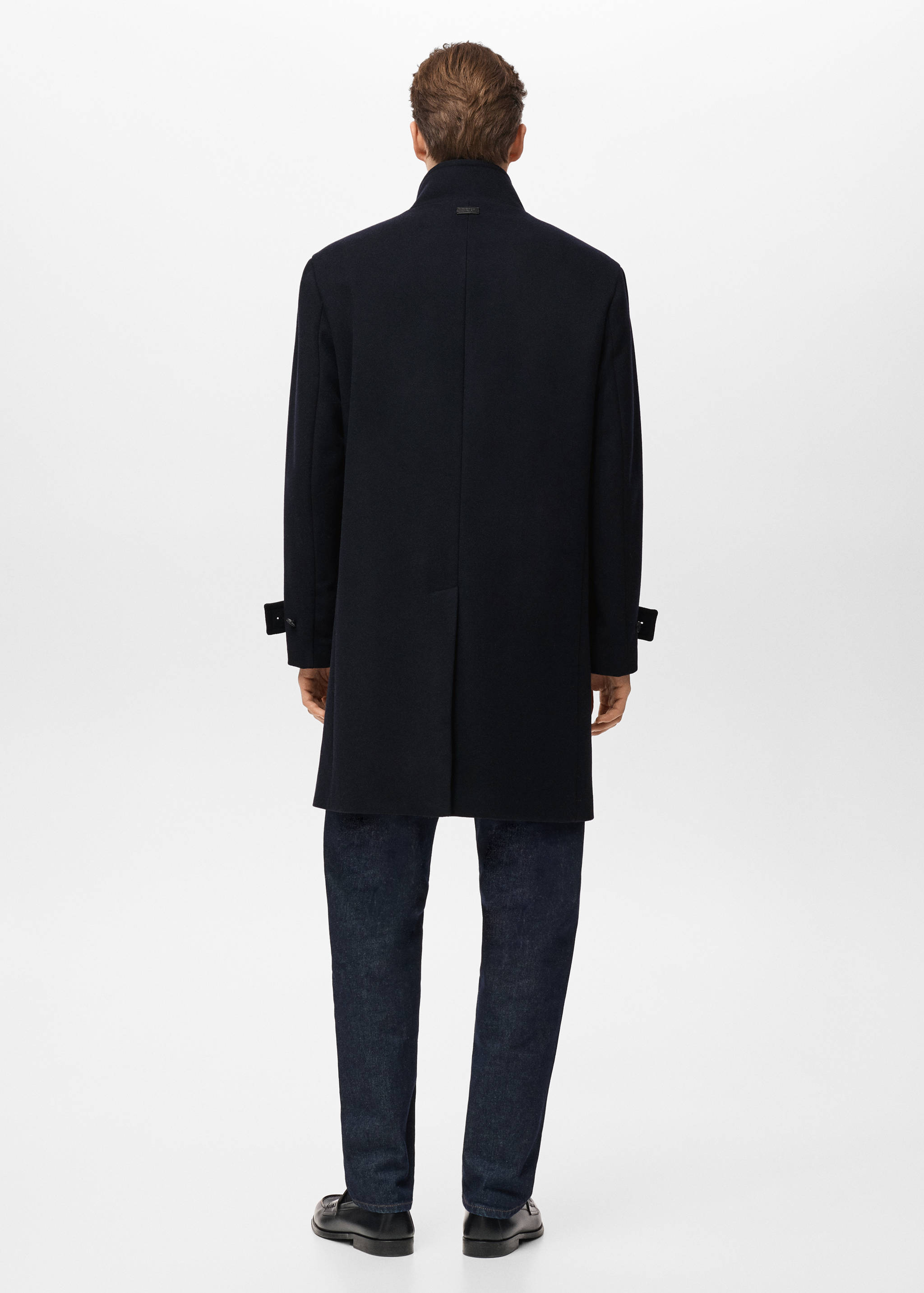 Wool funnel neck coat - Reverse of the article