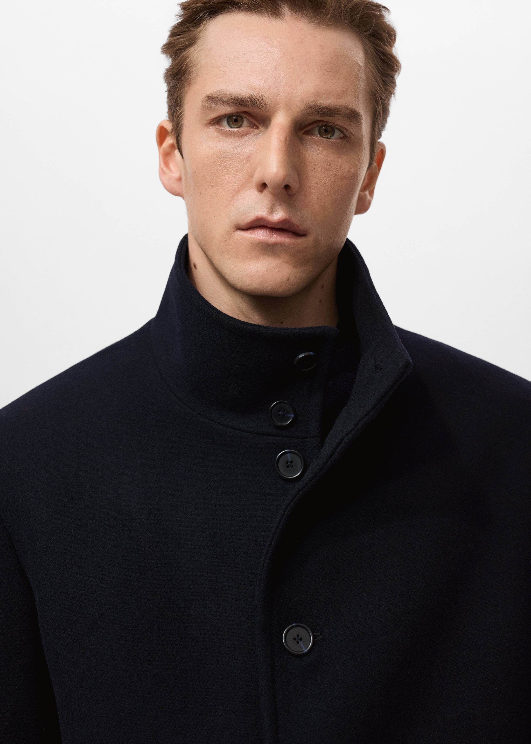 Wool funnel neck coat - Details of the article 1
