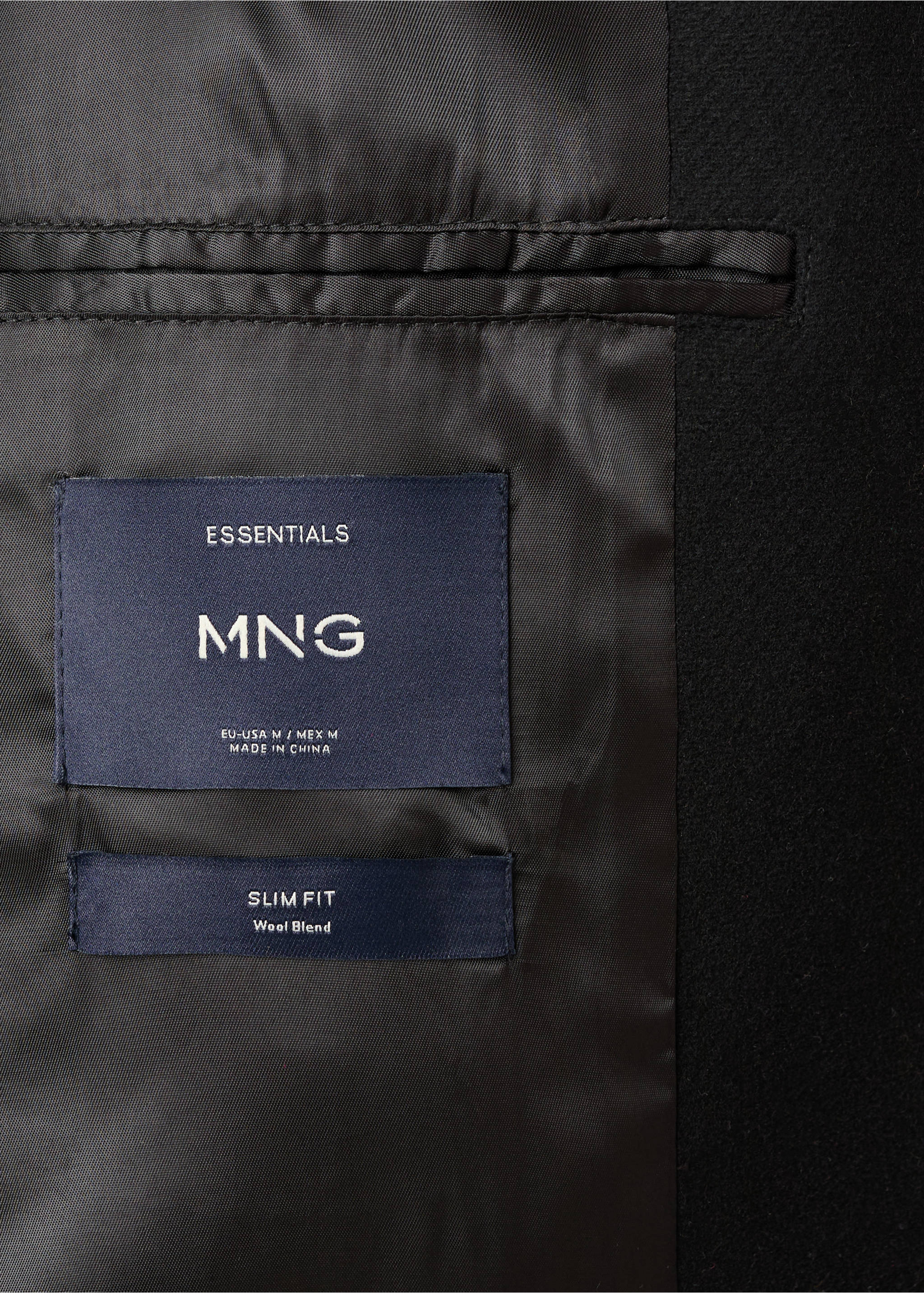 Wool funnel neck coat - Details of the article 0, Black. Ref: 27051174-00.