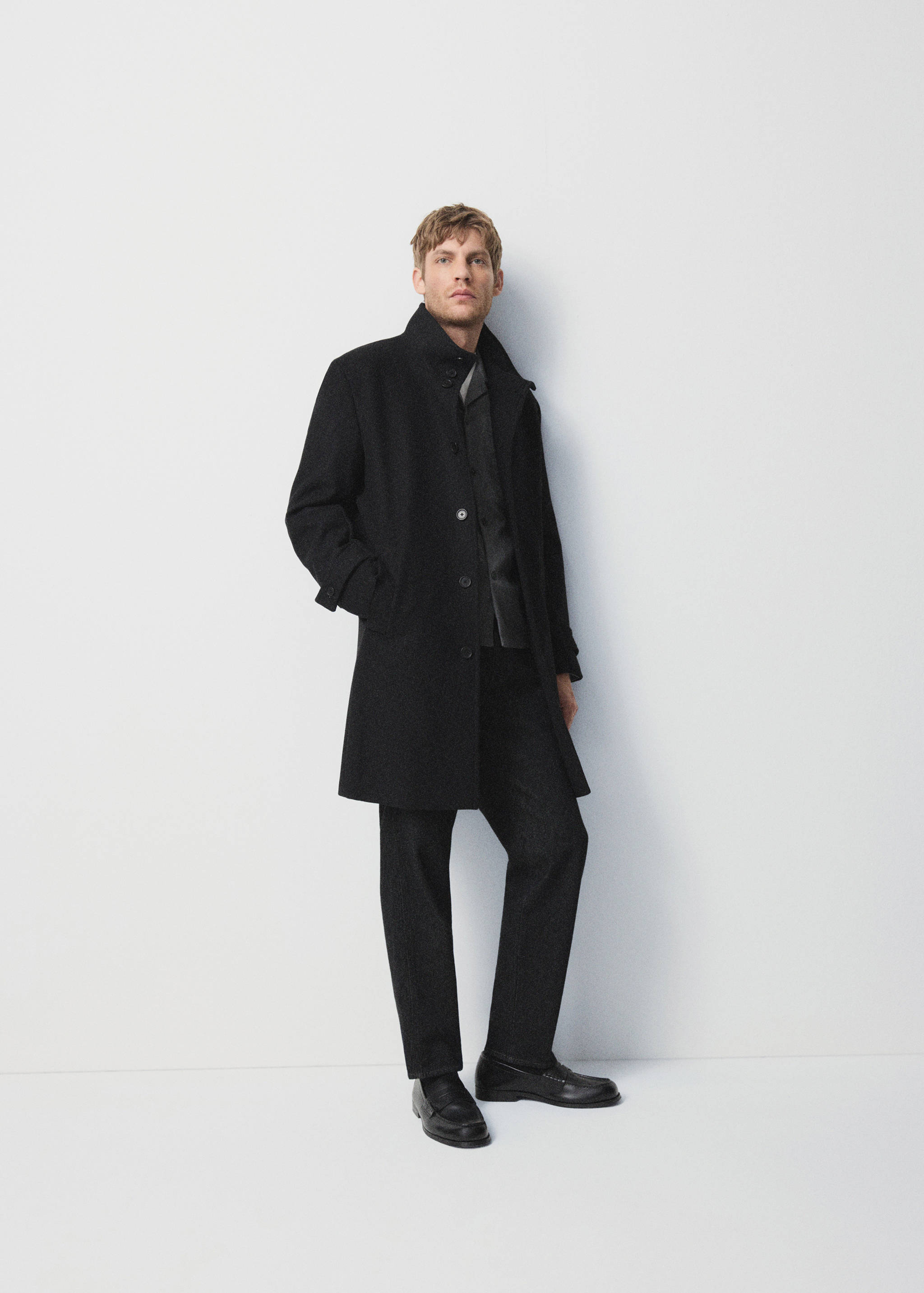 Wool funnel neck coat - Details of the article 5