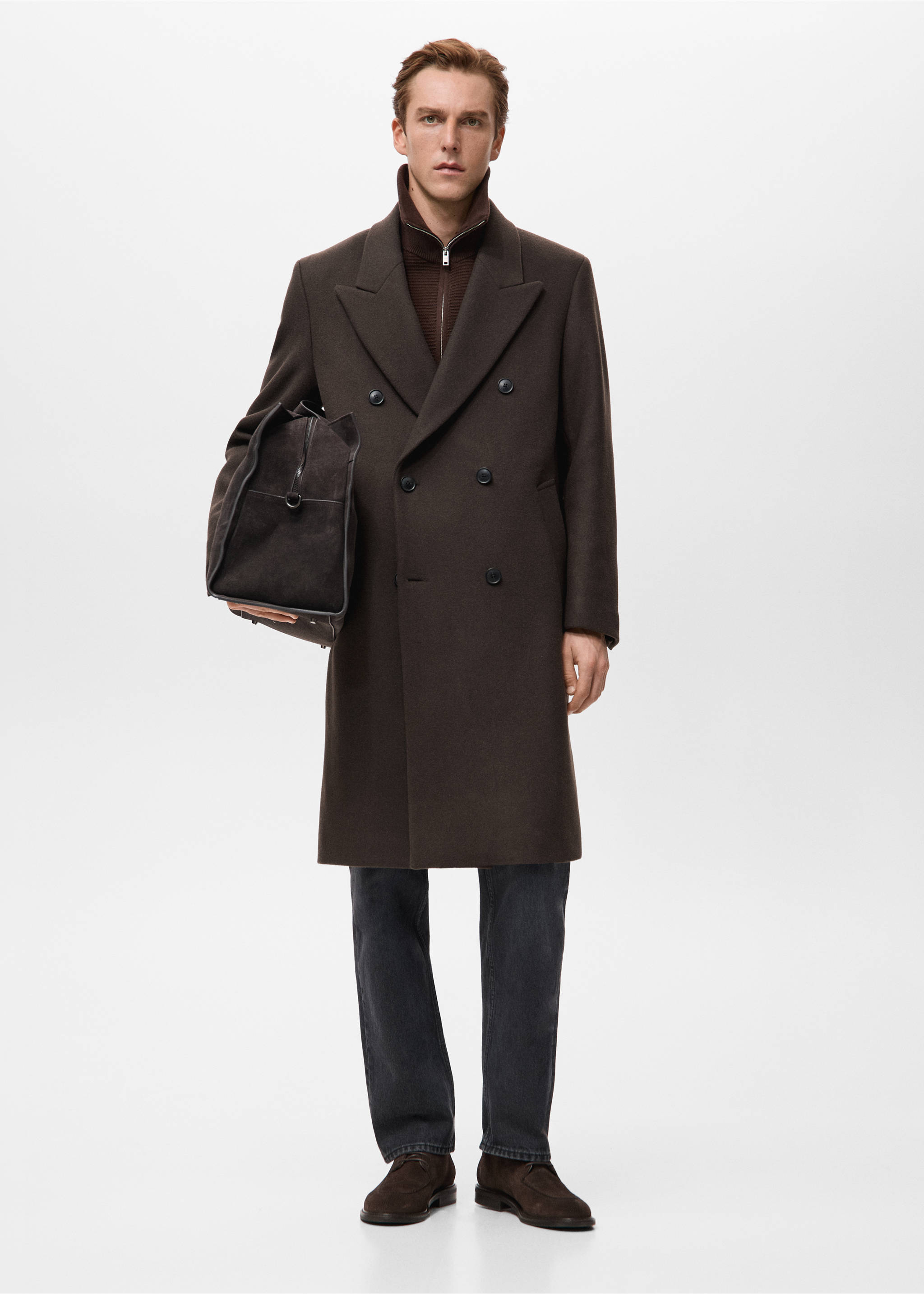Oversized wrap coat - General plane, Chocolate. Ref: 27051175-00.