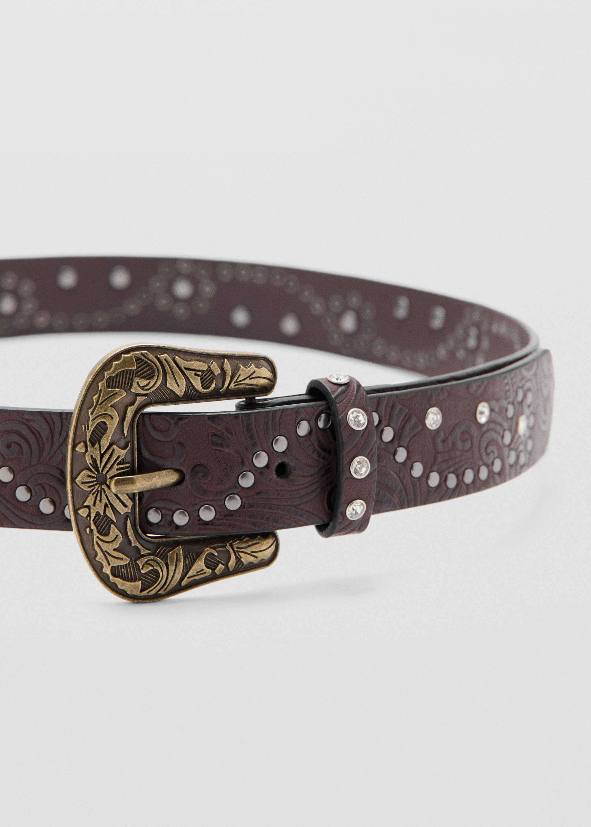 Studded faux-leather belt - Medium plane