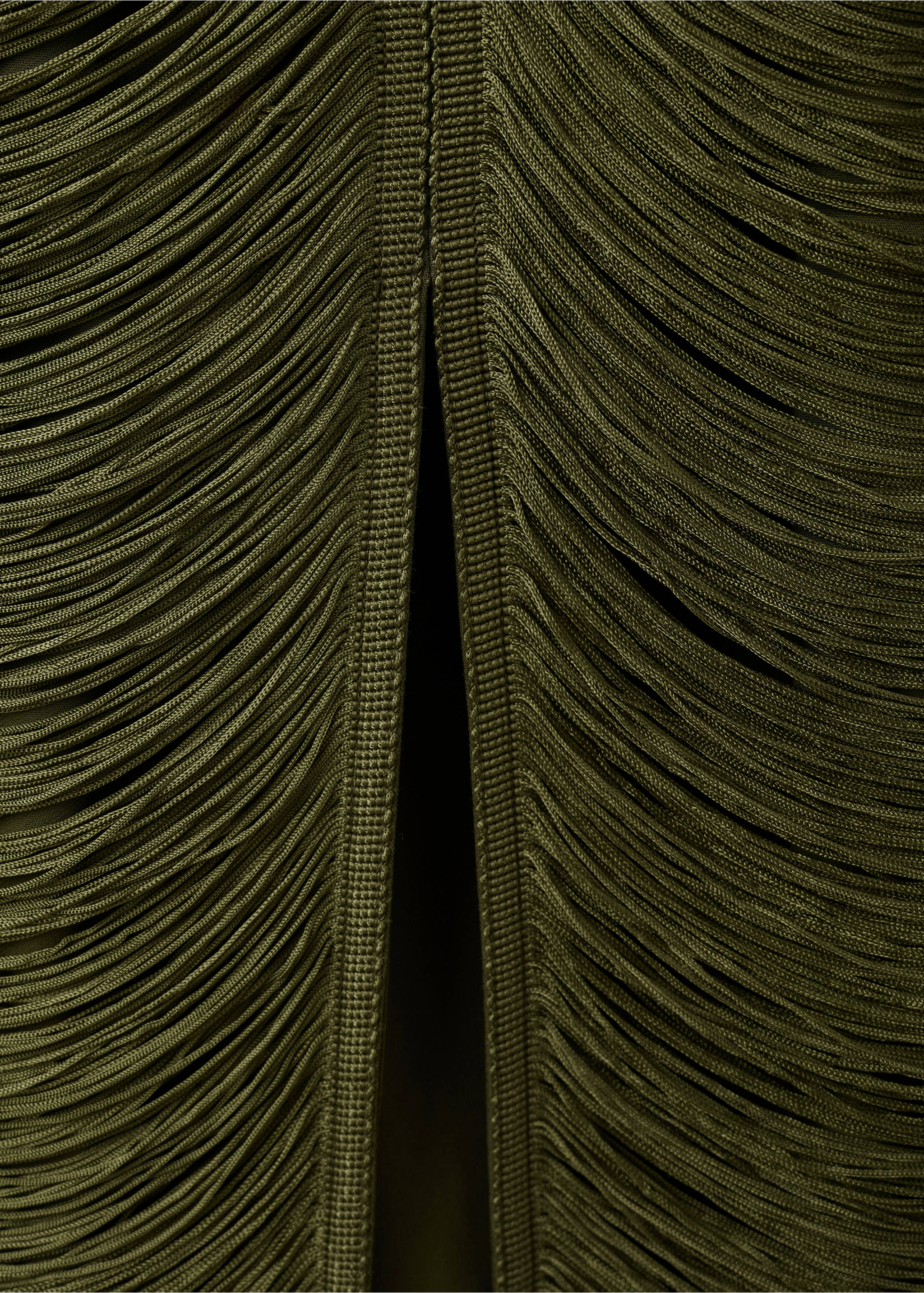 Vestido flecos espalda escotada - Detalle del artículo 8, Khaki. Ref: 27051183-00.