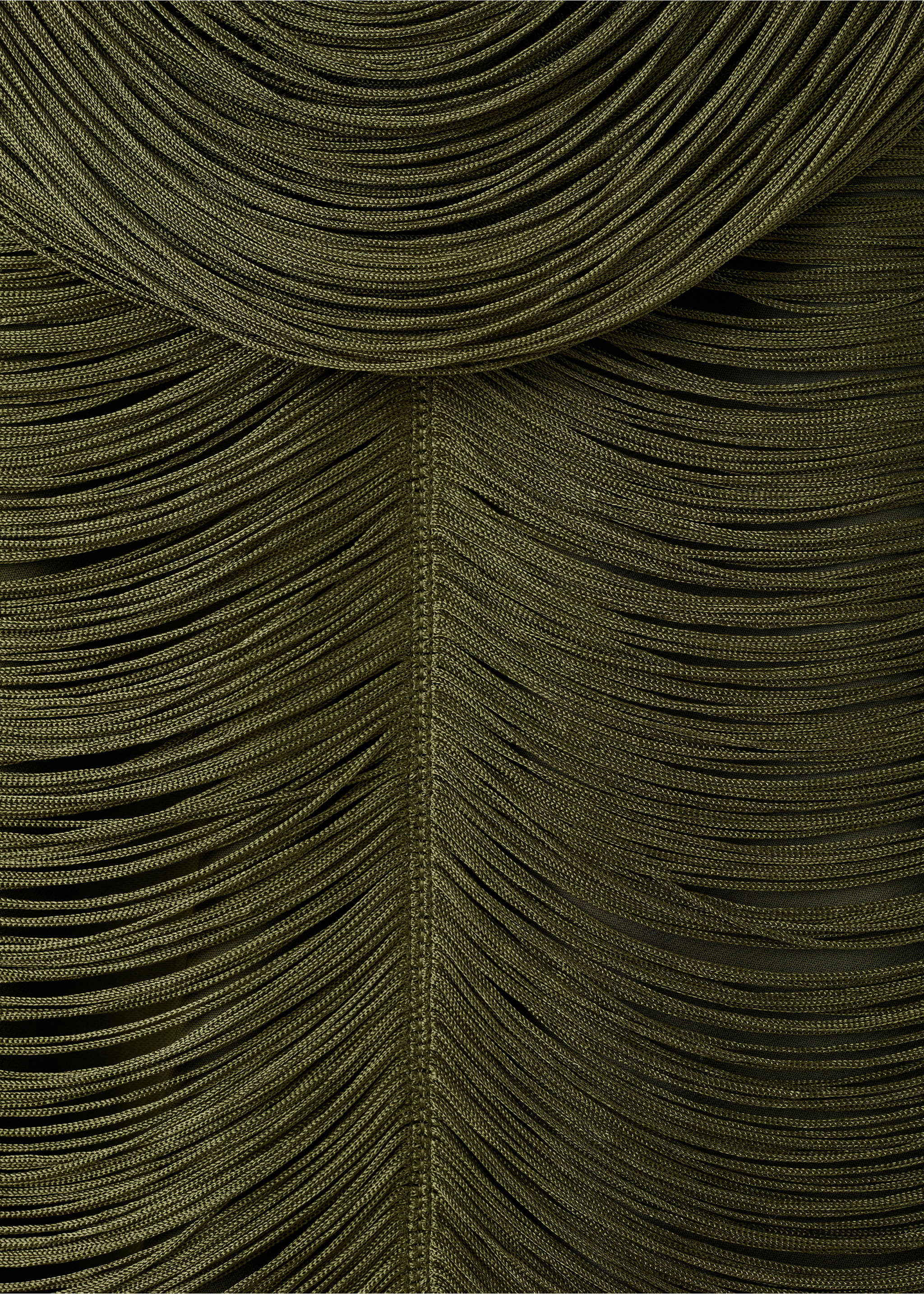 Vestido flecos espalda escotada - Detalle del artículo 0, Khaki. Ref: 27051183-00.