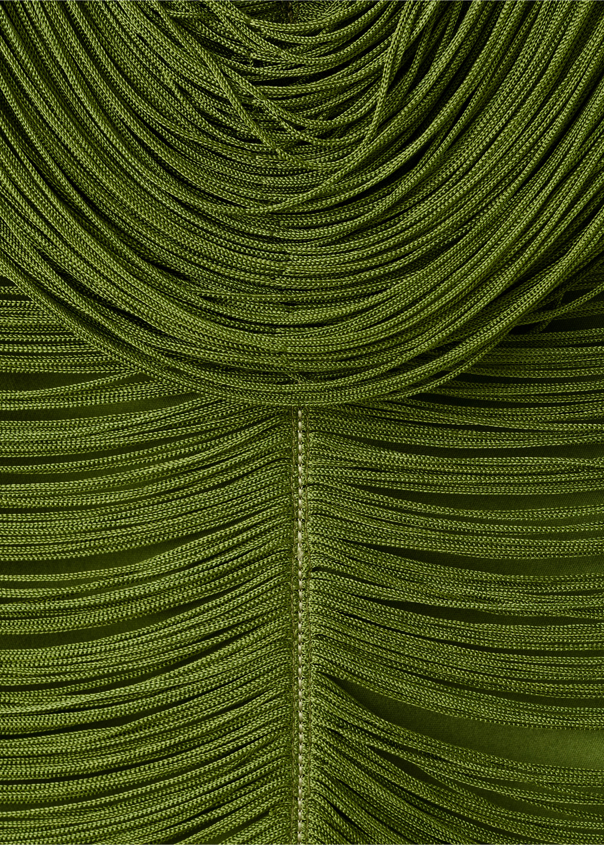 Vestido flecos espalda escotada - Detalle del artículo 8, Verde. Ref: 27051183-00.