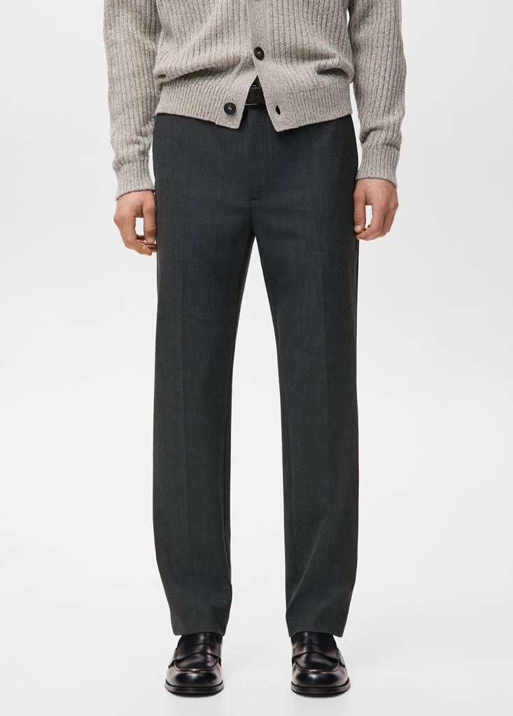 Fluid regular-fit trousers — Dark Heather Grey