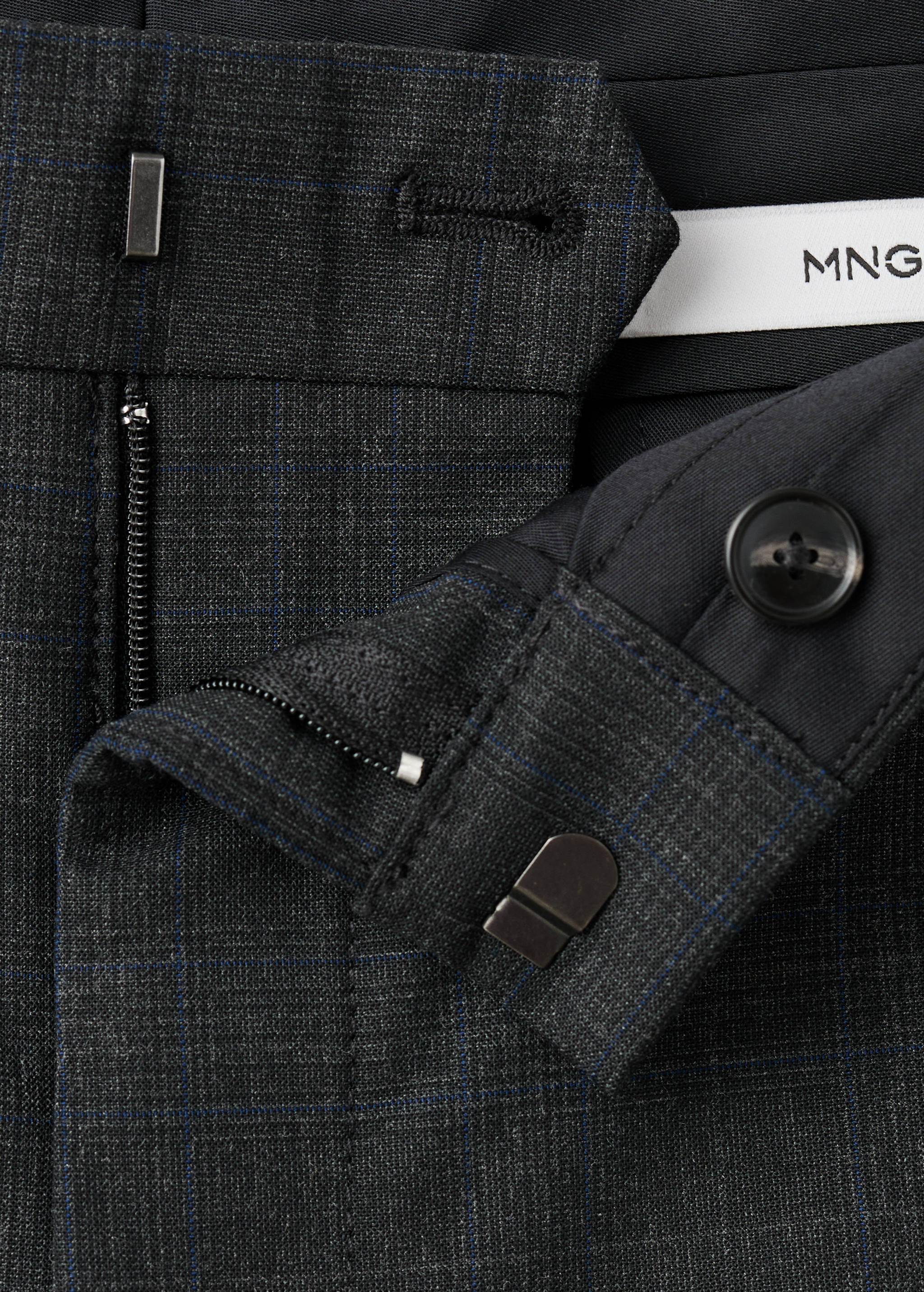 Regular fit micro-check trousers - Details of the article 8