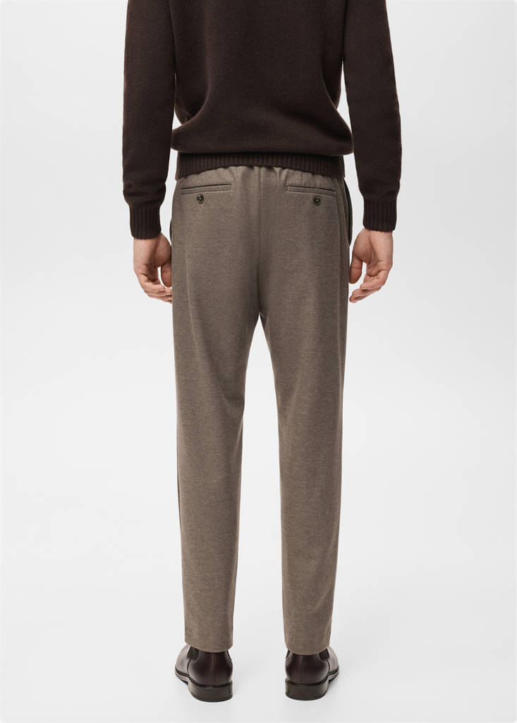 Slim-fit flannel trousers — Tobacco Brown