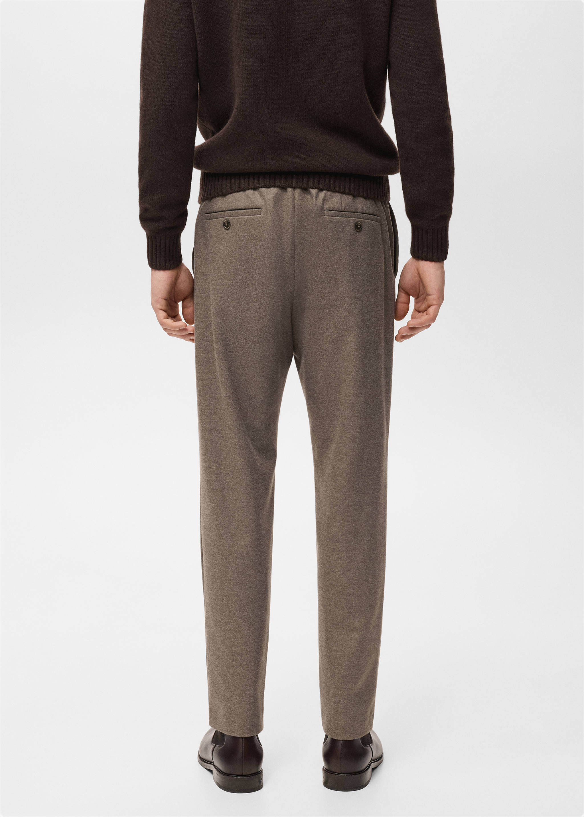 Flanellen slim-fit broek - Achterkant van het artikel