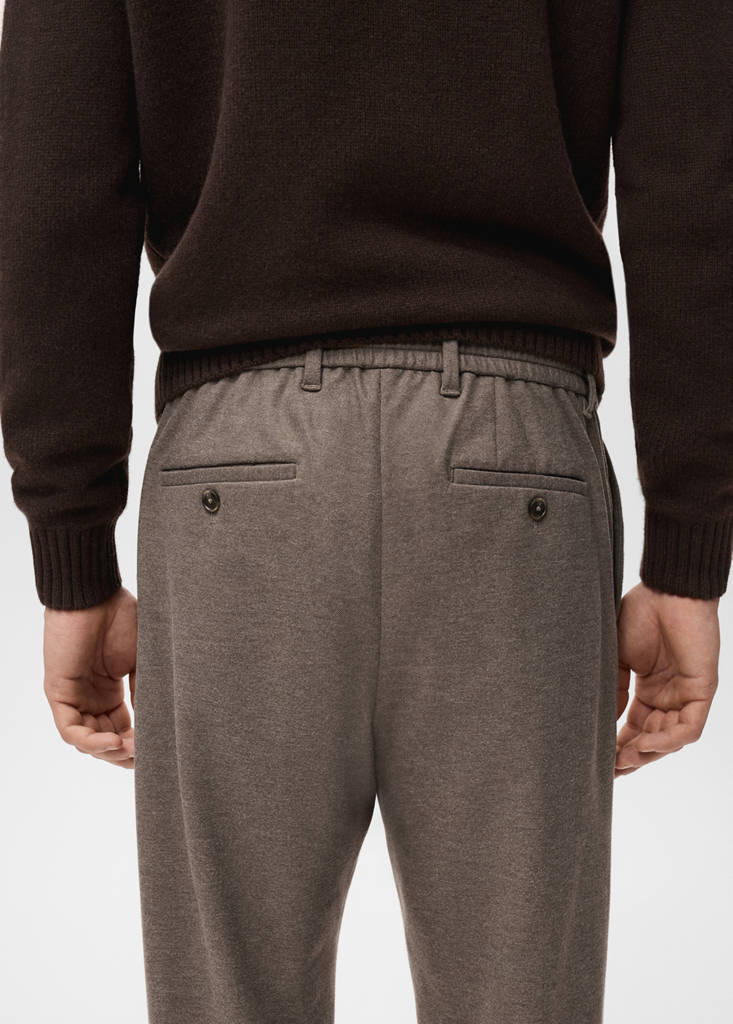 Slim-fit flannel trousers — Tobacco Brown