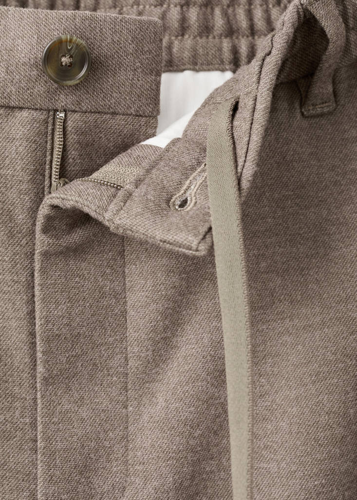 Slim-fit flannel trousers — Tobacco Brown