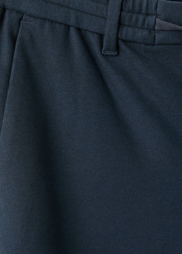 Slim-fit flannel trousers — Night Blue