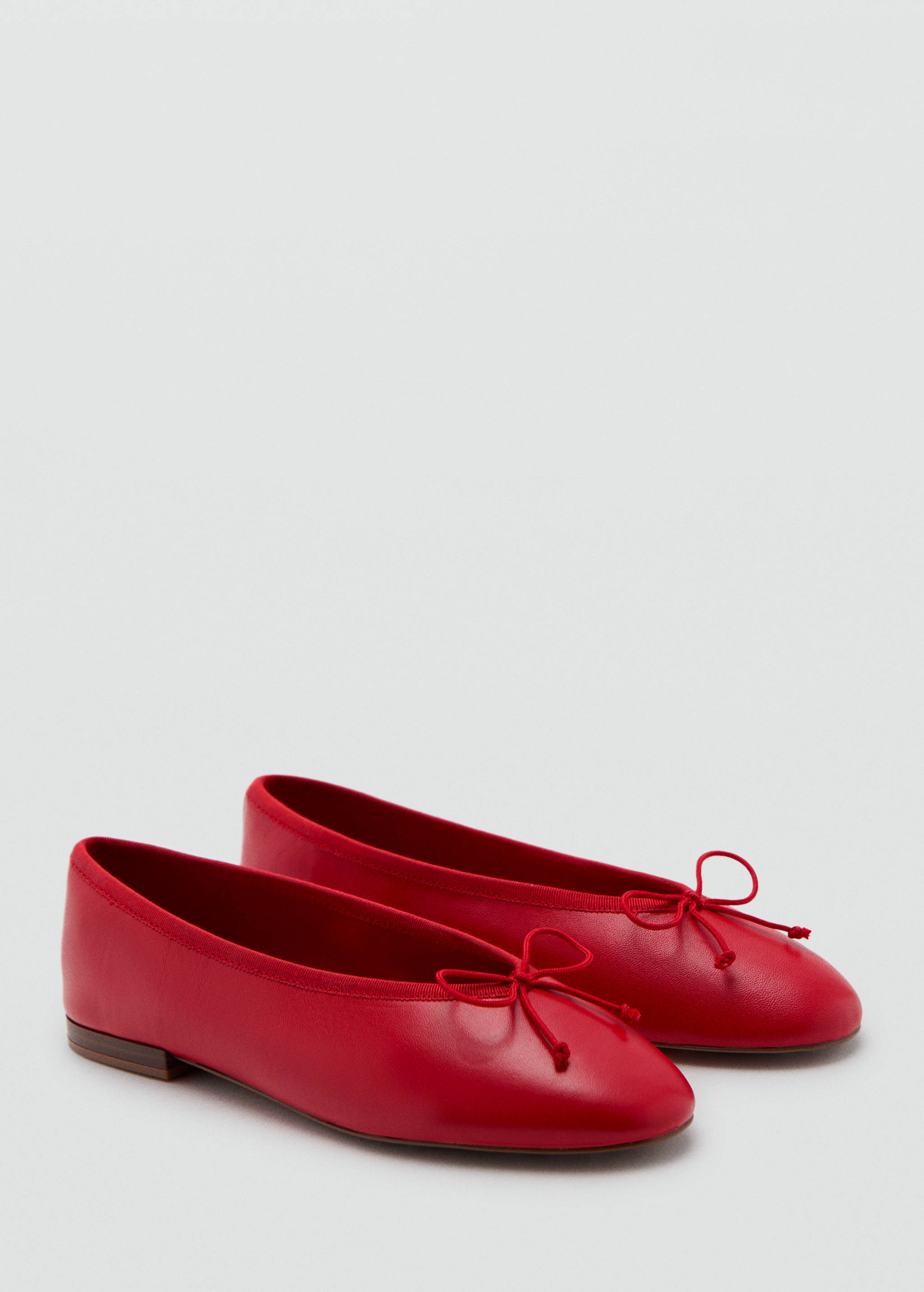 Leather ballet flats with bow - Medium plane