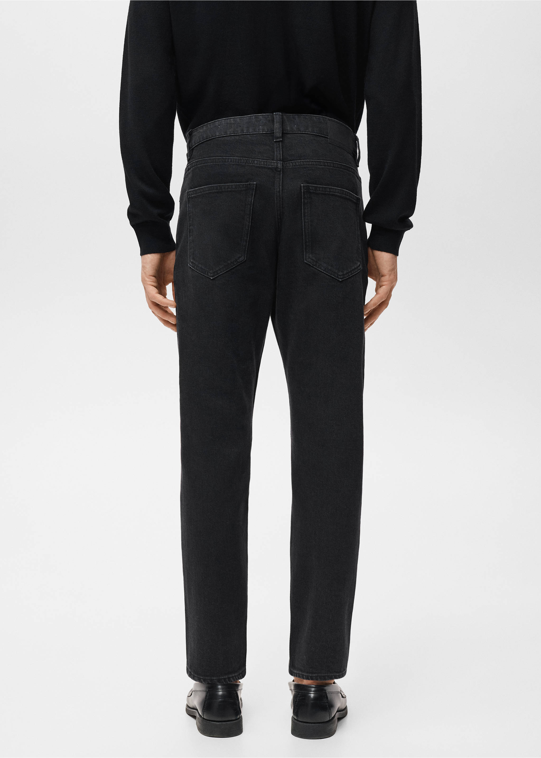 Ben cropped tapered-fit jeans - Reverse of the article, Black denim. Ref: 27051191-00.
