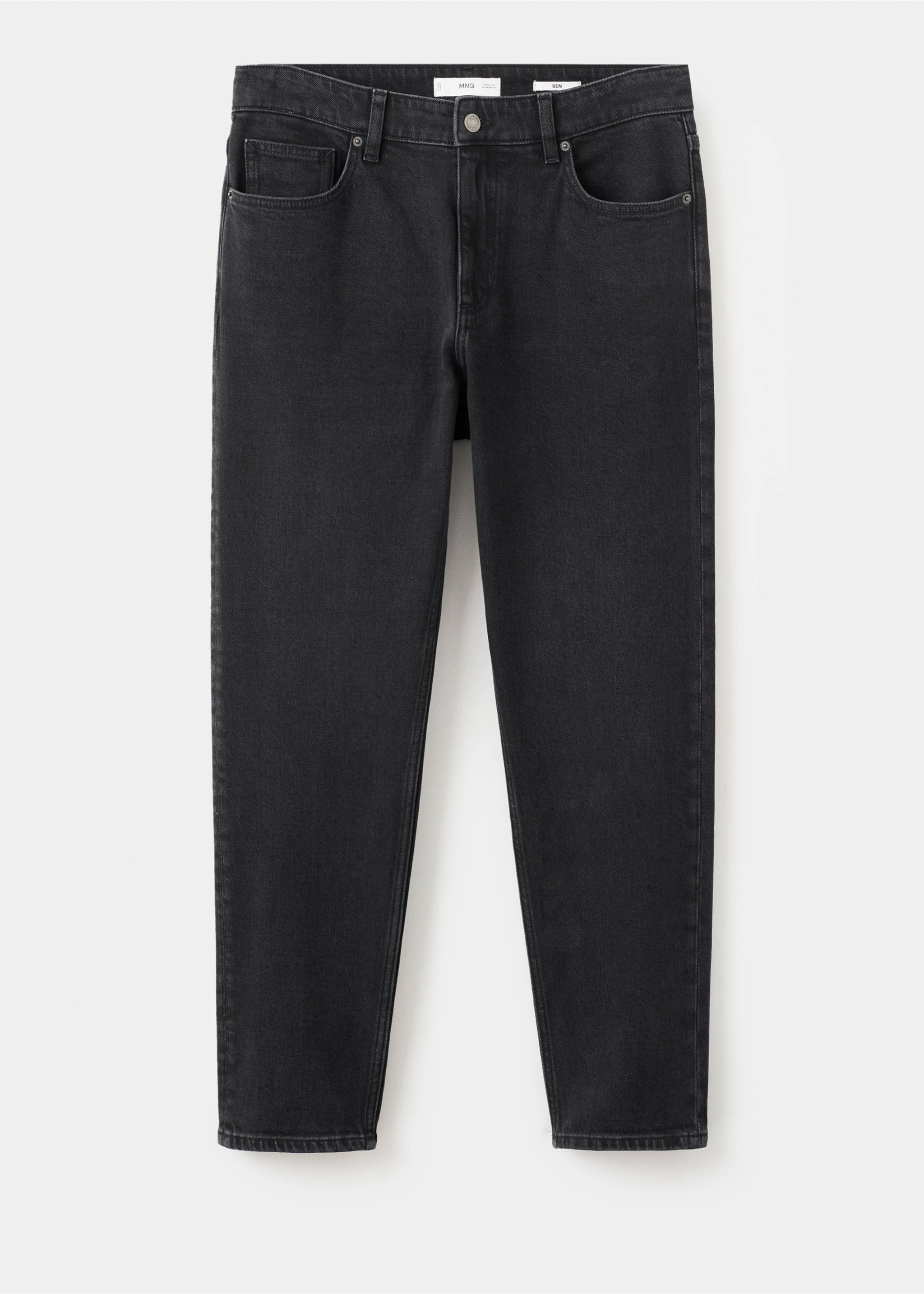 Ben cropped tapered-fit jeans - Article without model, Black denim. Ref: 27051191-00.