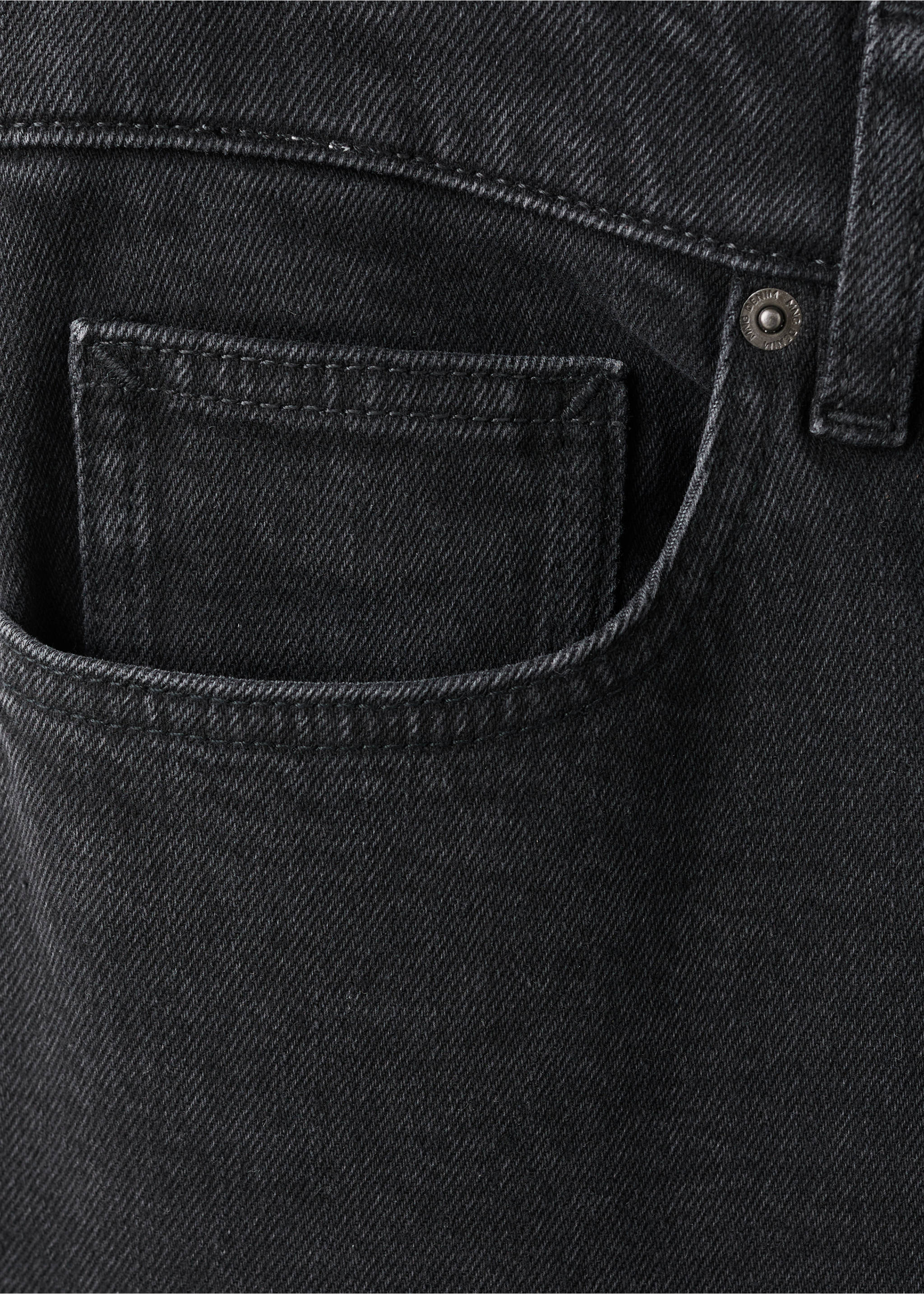 Ben cropped tapered-fit jeans - Details of the article 0, Black denim. Ref: 27051191-00.