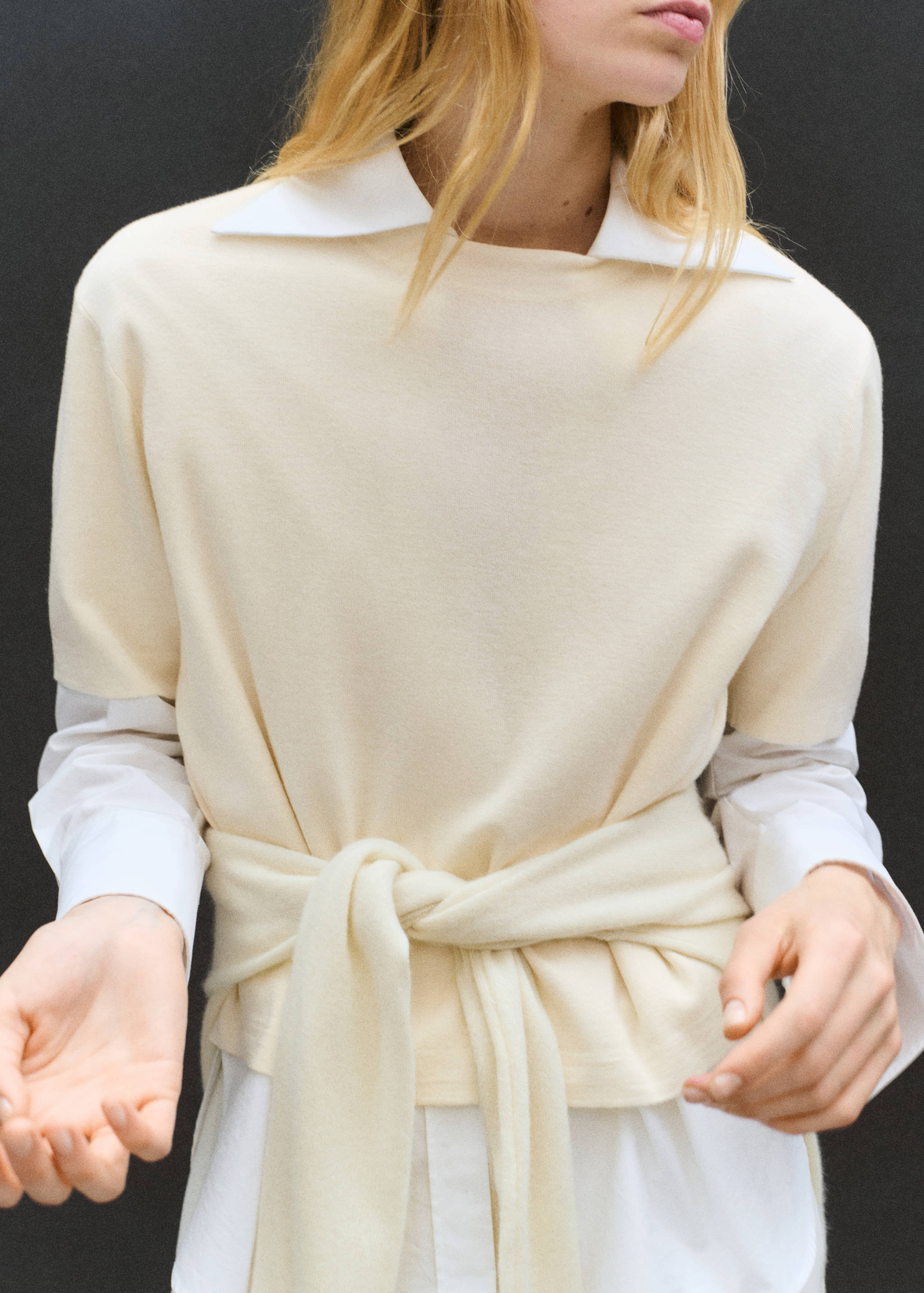 短袖羊毛毛衣 - null