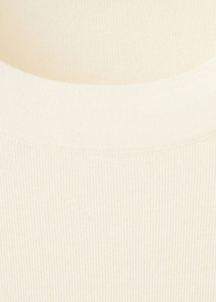 Short-sleeved wool sweater — Ecru