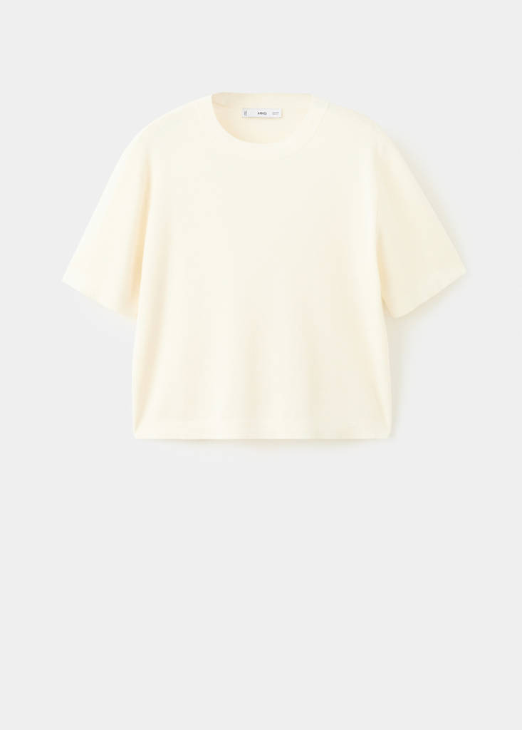 Short-sleeved wool sweater — Ecru