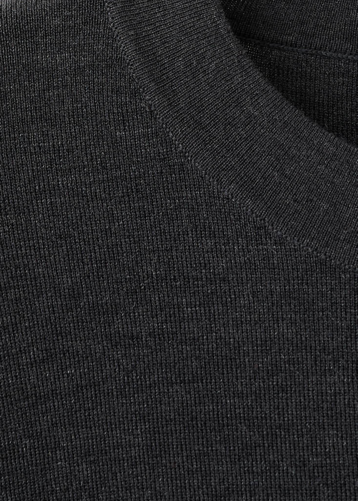 Short-sleeved wool sweater — Medium Heather Grey