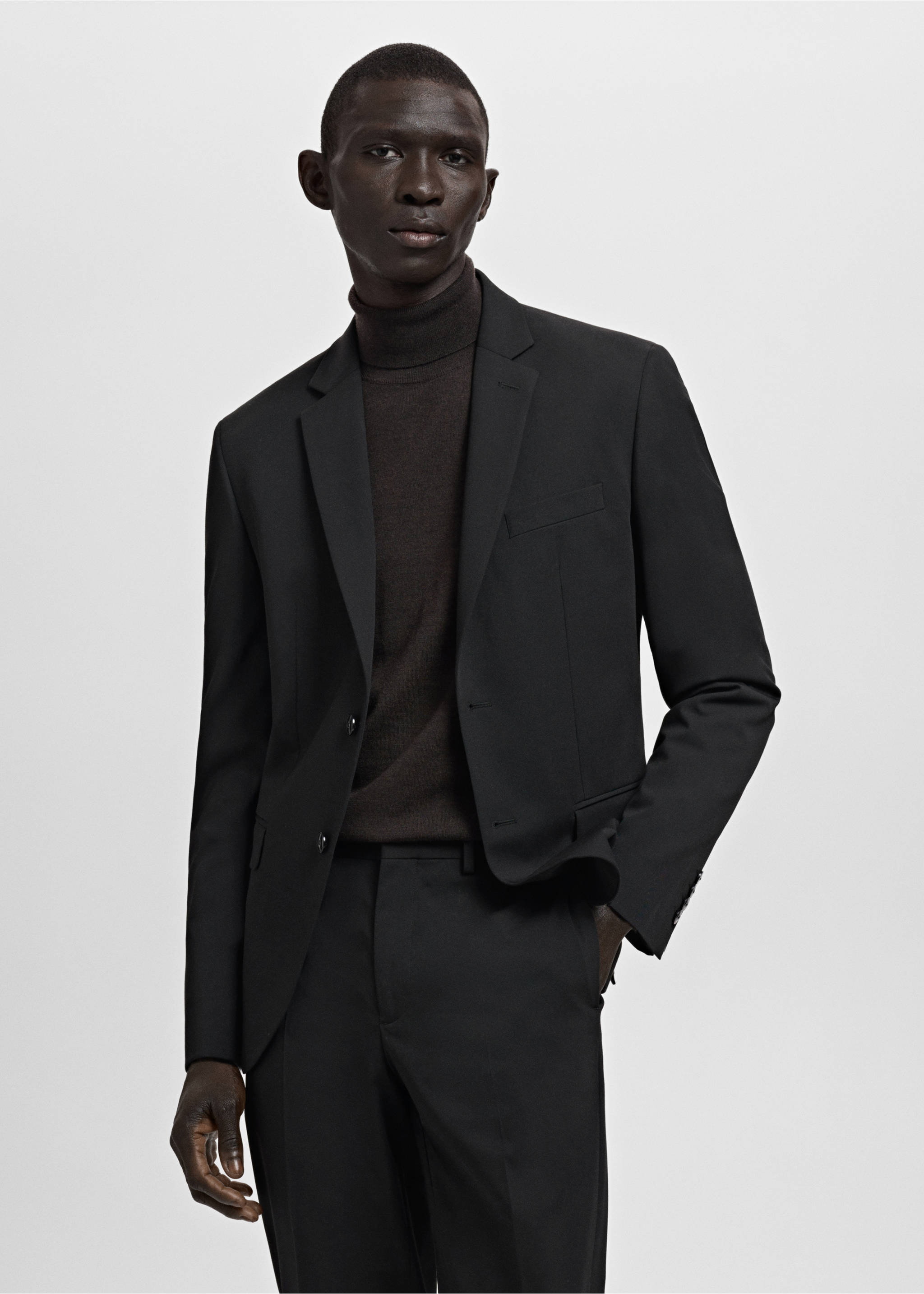 Americana traje París super slim fit - Plano medio, Negro. Ref: 27051194-00.