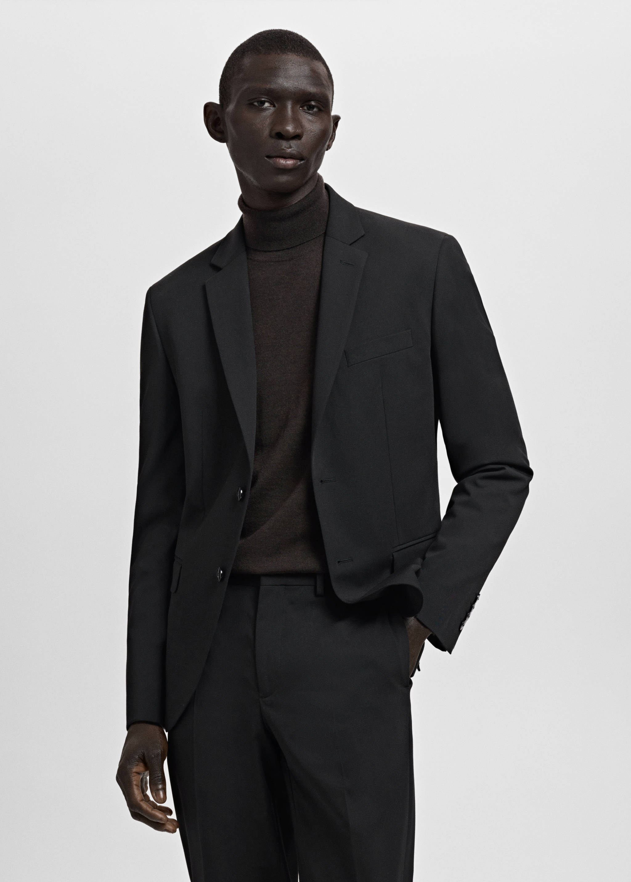 Super slim-fit suit jacket in stretch fabric - Medium plane