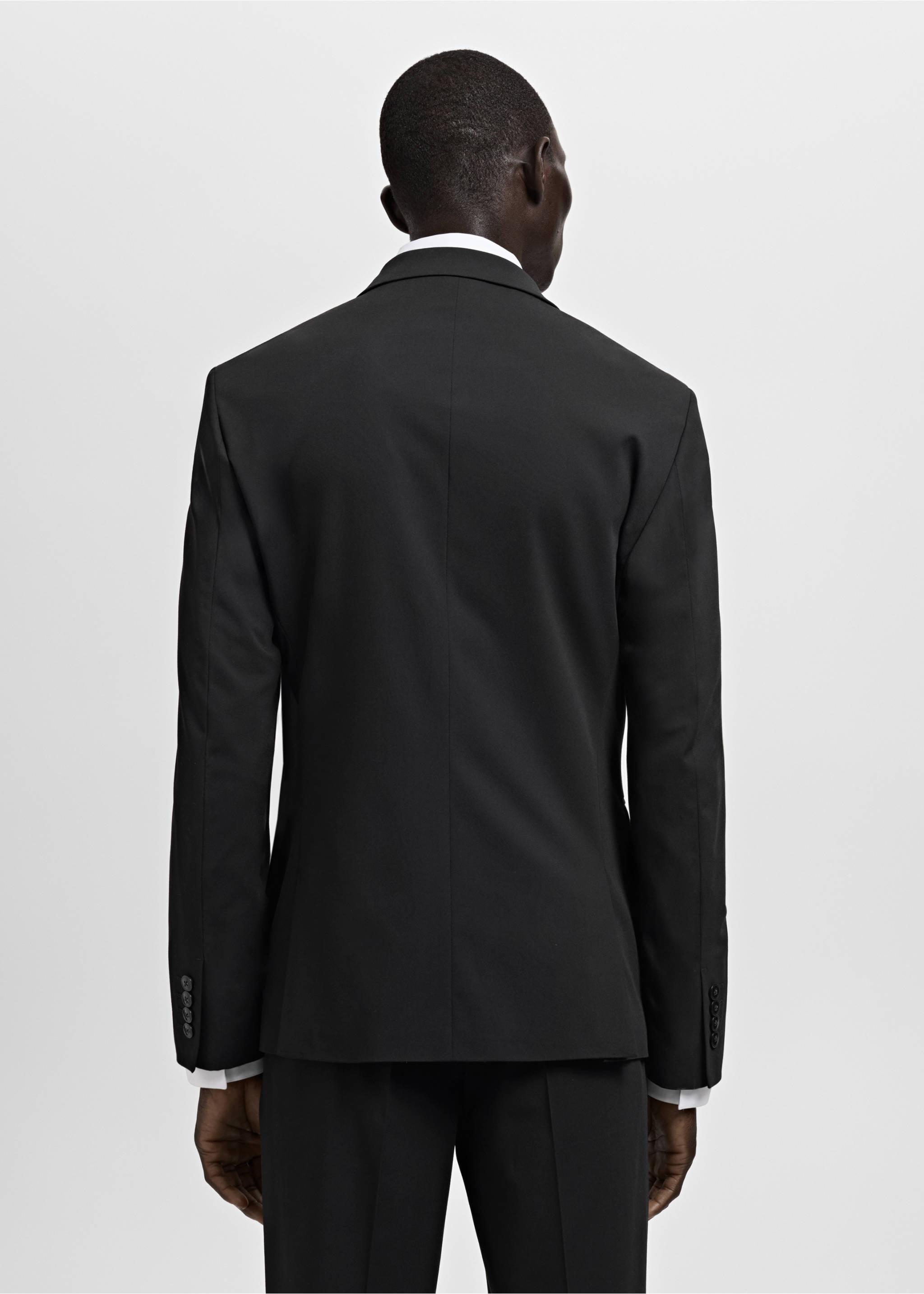 Super slim-fit suit jacket in stretch fabric - Reverse of the article, Black. Ref: 27051194-01.