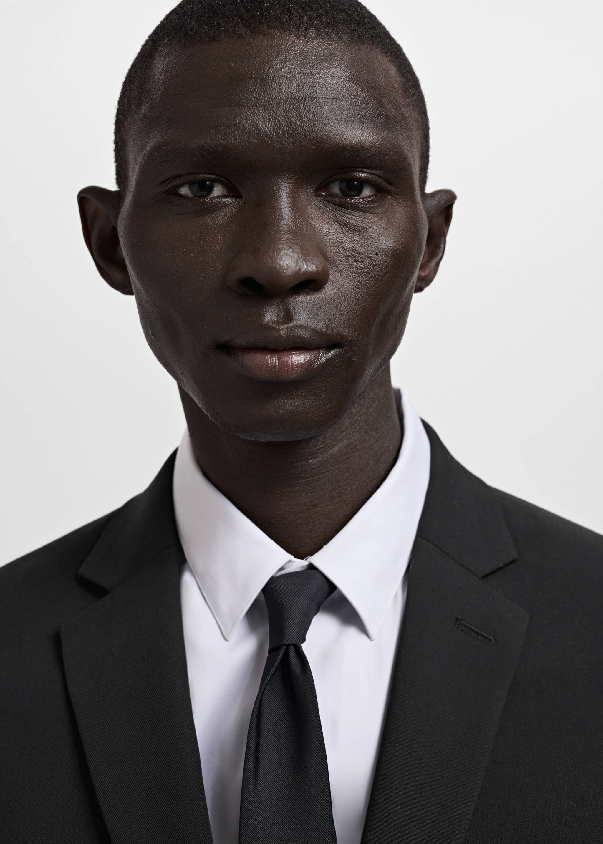 Super slim-fit suit jacket in stretch fabric - Details of the article 1, Black. Ref: 27051194-01.